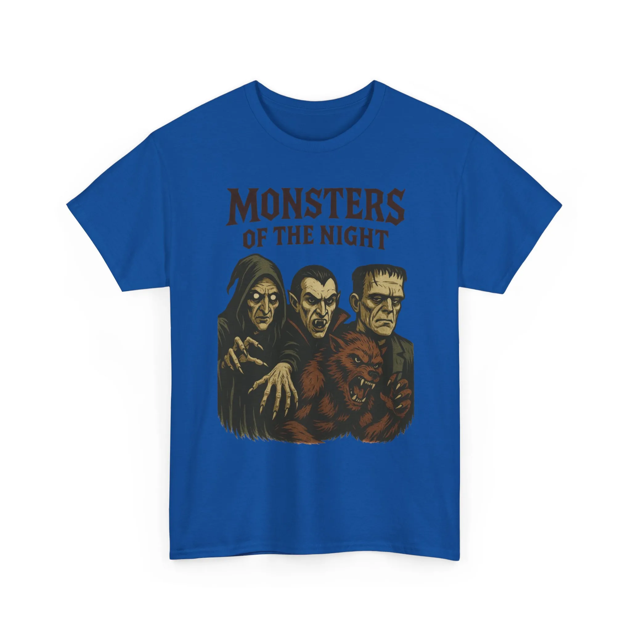 Monsters of the Night Men's T-Shirt, Classic Horror Movie Monsters Graphic Tee, Halloween Shirt - Image 22