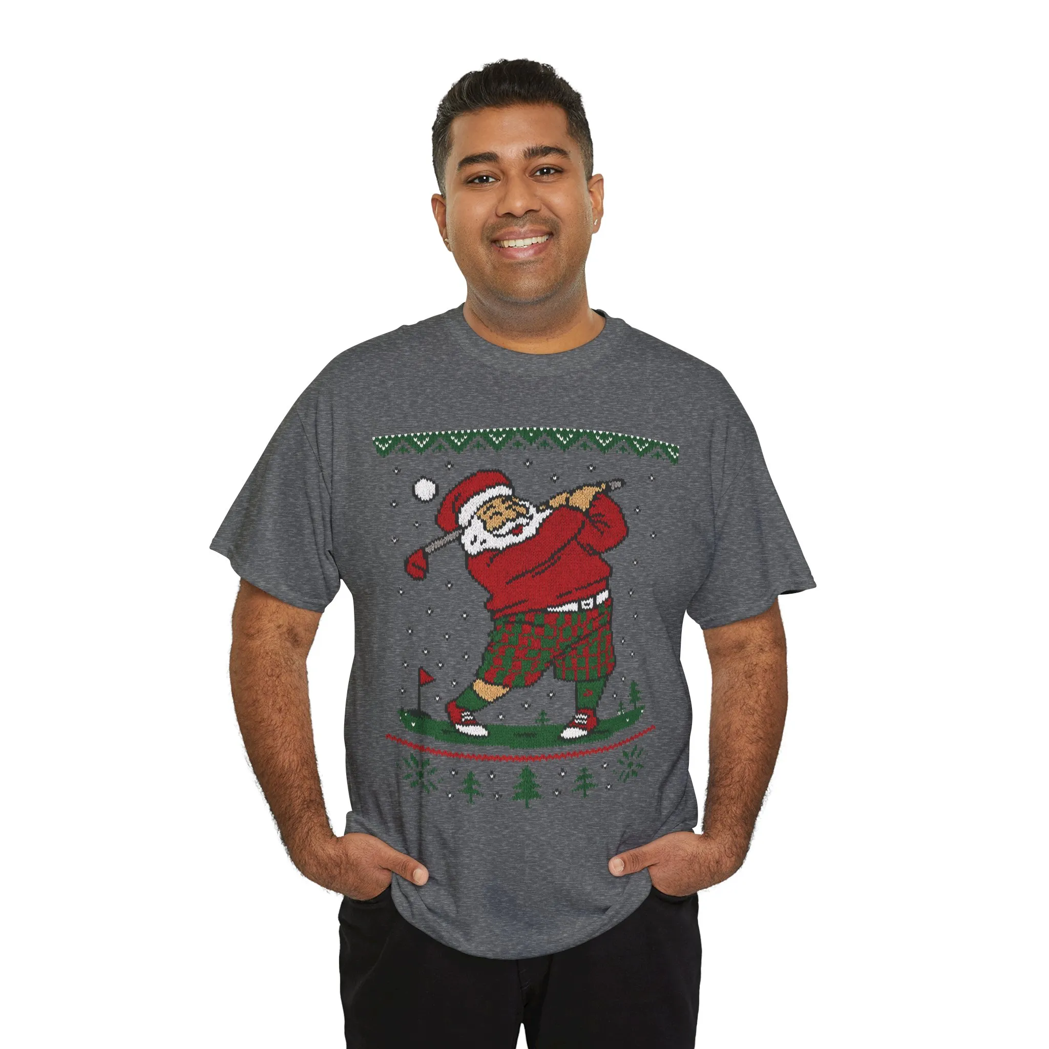 Funny Golfing Santa Christmas T-Shirt, Ugly Christmas Golf Shirt for Men, Holiday Golf Player Tee - Image 12