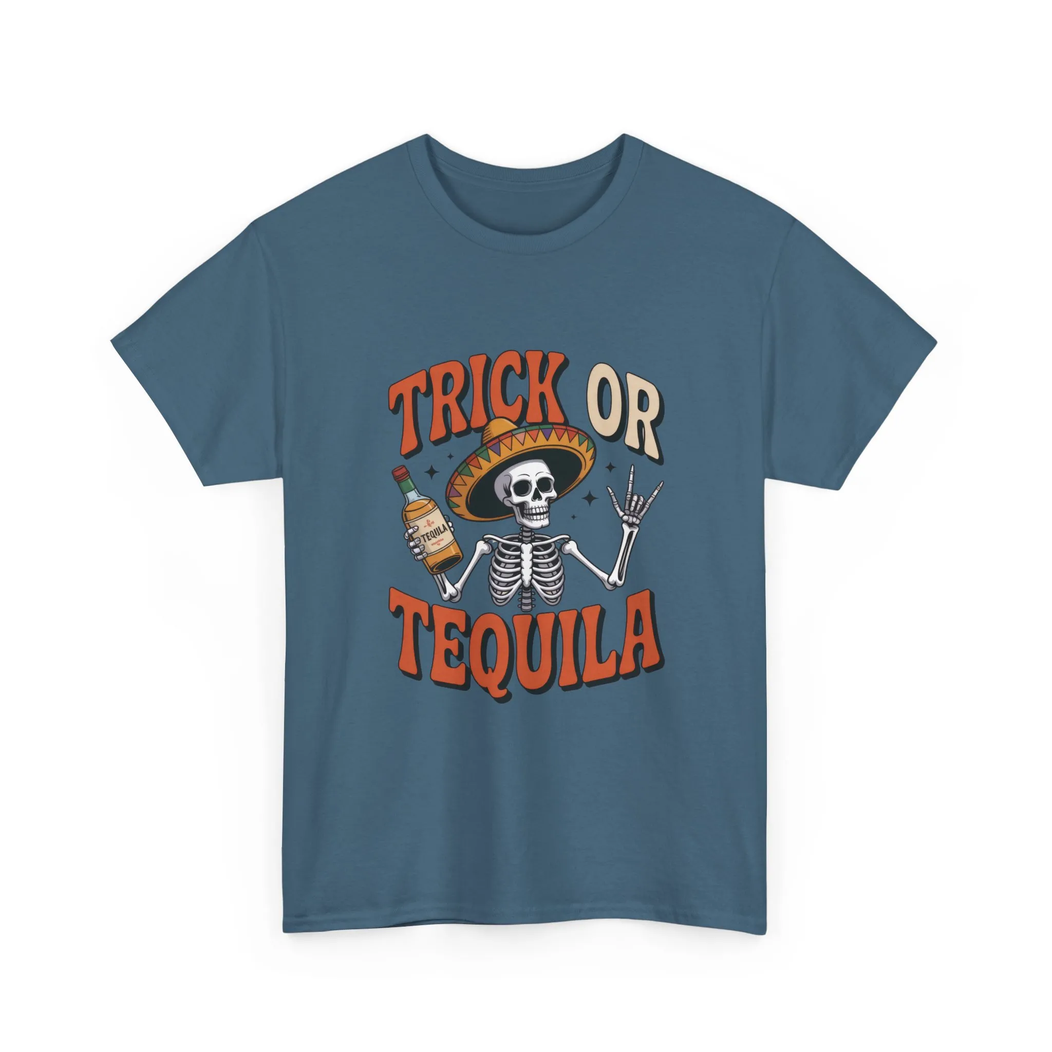 Trick or Tequila Skeleton Men's T-Shirt , Funny Halloween Drinking Party Tee for Men - Image 16