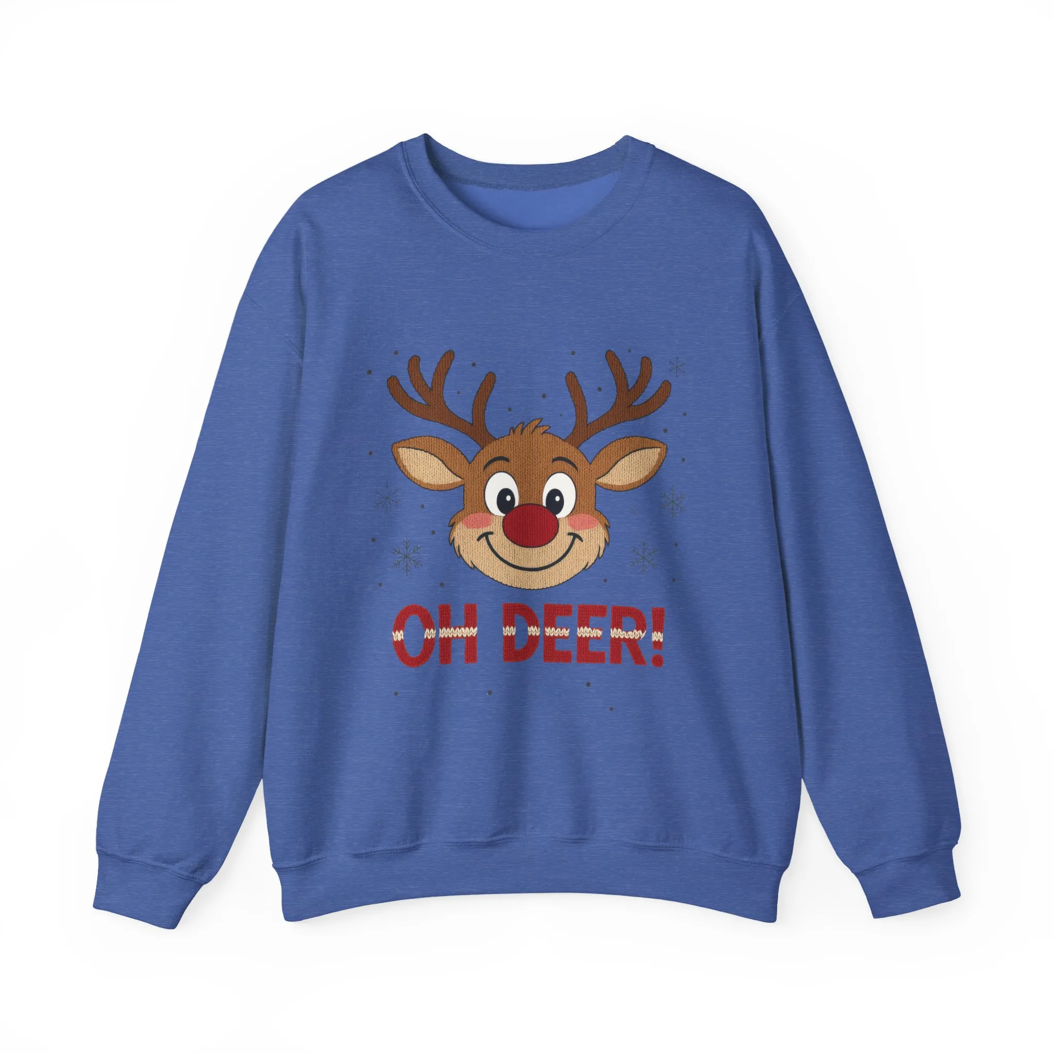 Womens Oh Deer Christmas Sweatshirt, Cute Reindeer Holiday Pullover, Women's Crewneck Sweatshirt - Image 19