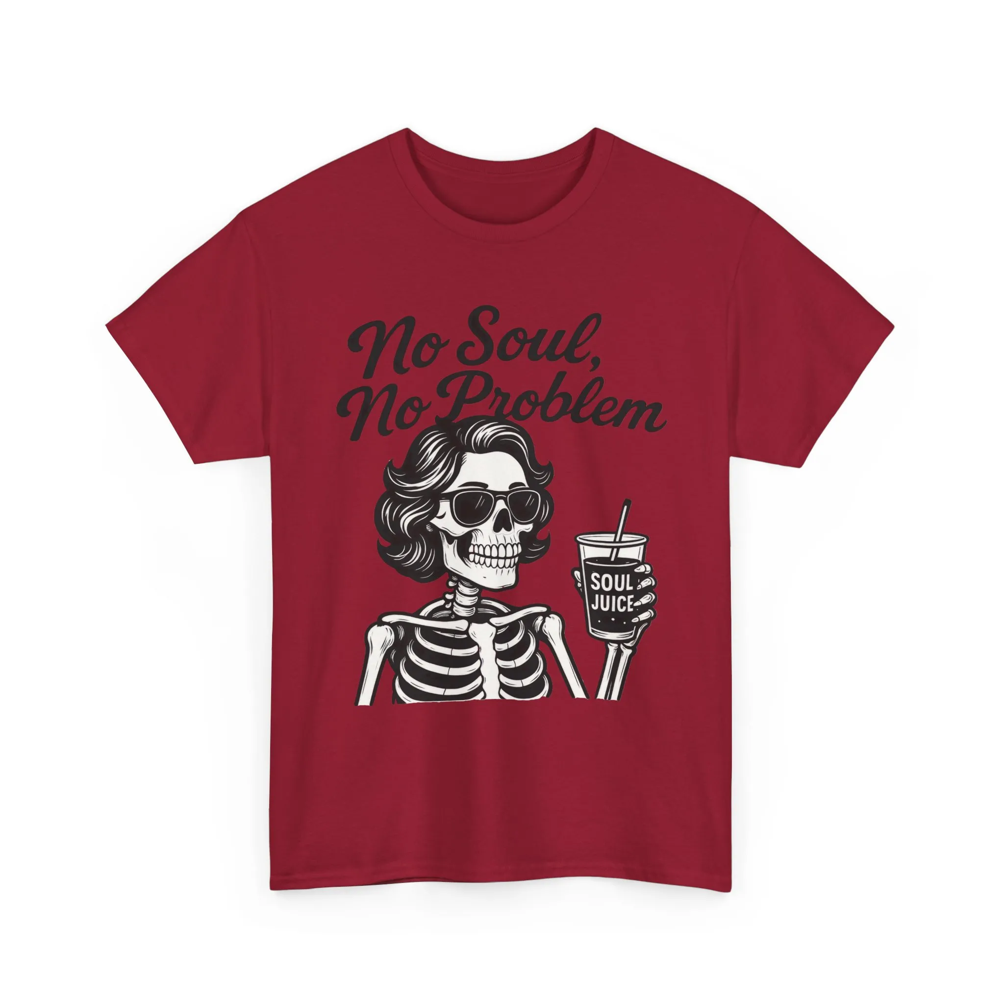 No Soul No Problem Skeleton T-Shirt for Women, Funny Gothic Skull Tee, Dark Humor Halloween Shirt, Spooky Retro Skeleton Top - Image 25