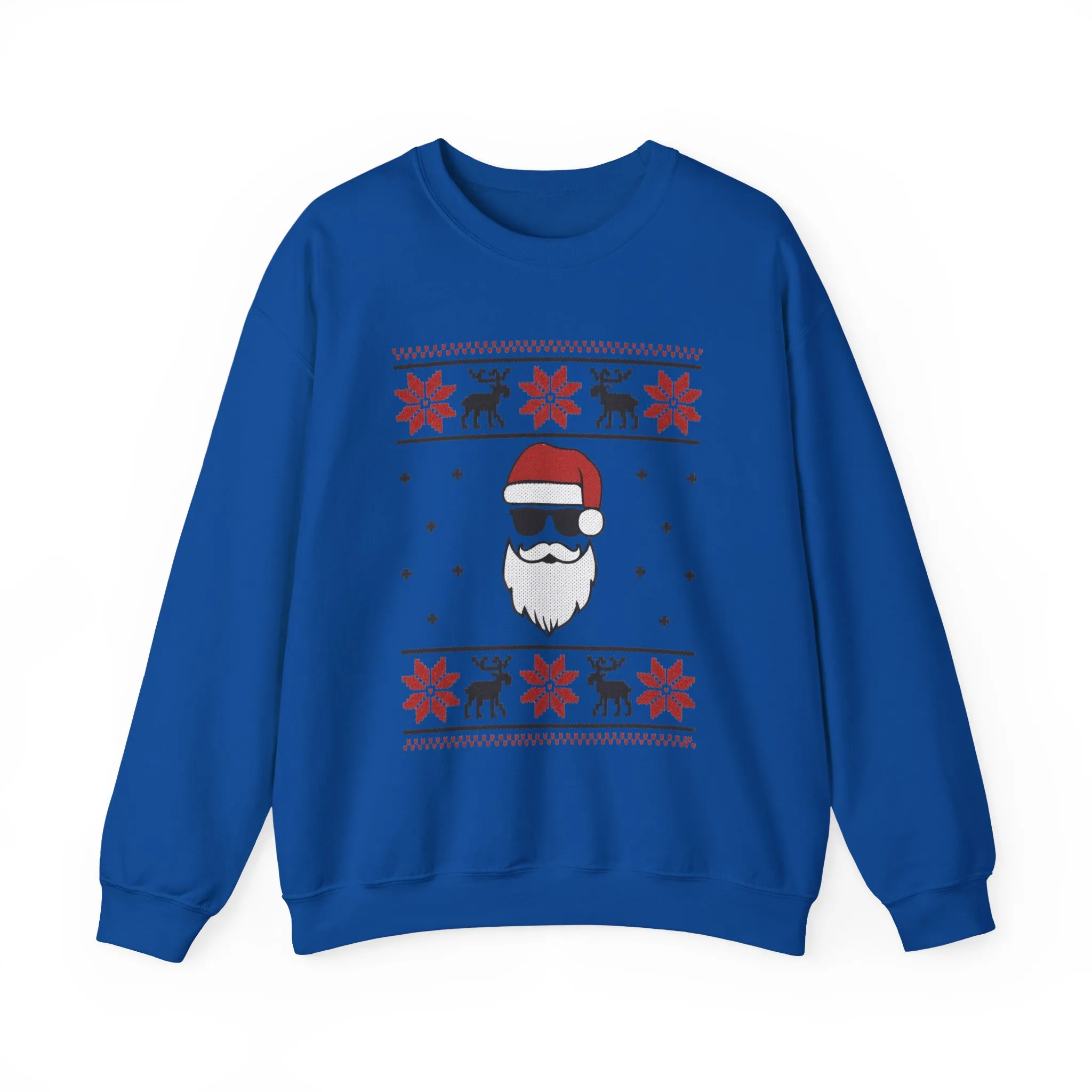 Cool Santa Men's Sweatshirt, Funny Knit Look Pullover, Retro Christmas Sweater Style - Image 22