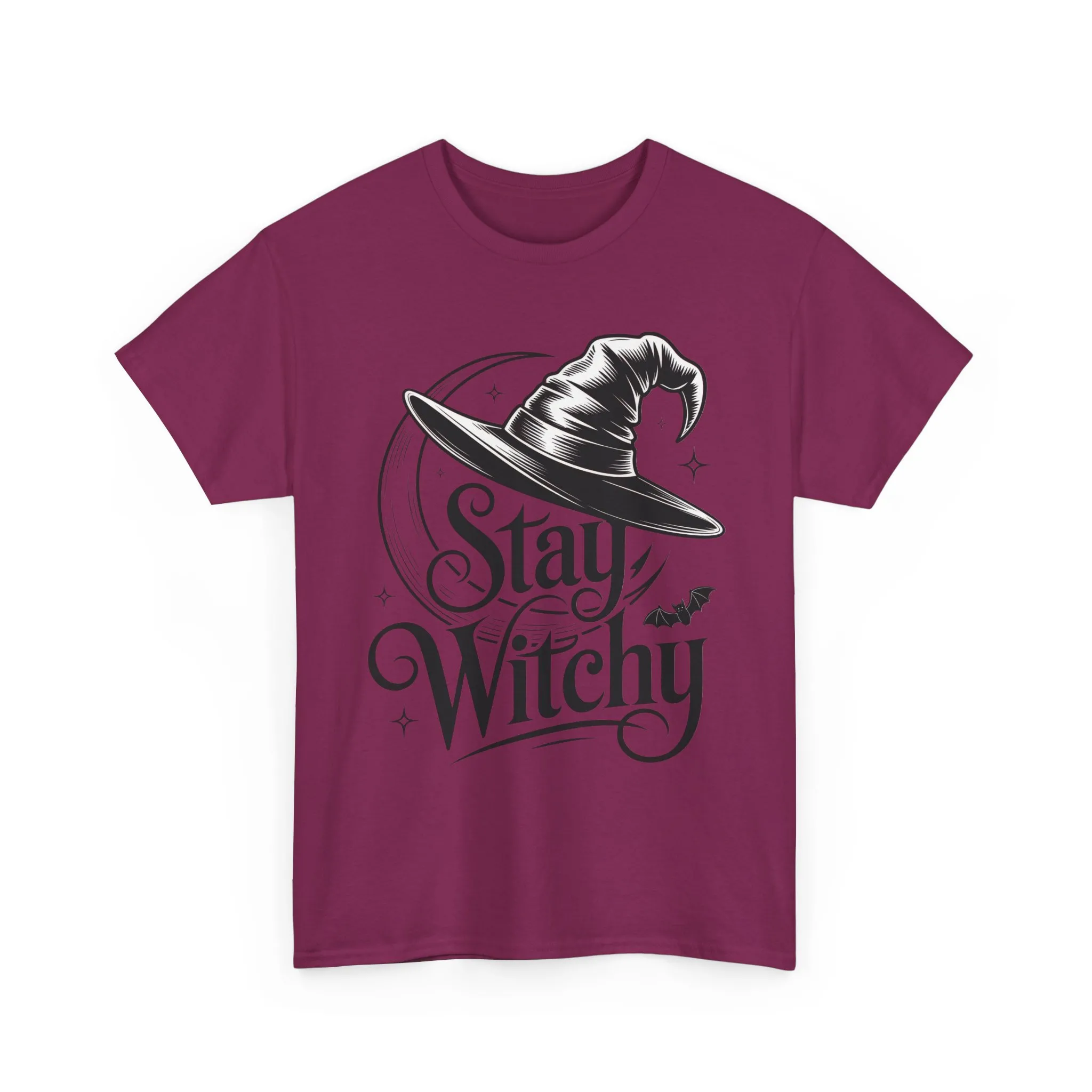 Stay Witchy Gothic Moon Witch Hat Women's T-Shirt, Minimalist Halloween Witchy Graphic Tee - Image 25
