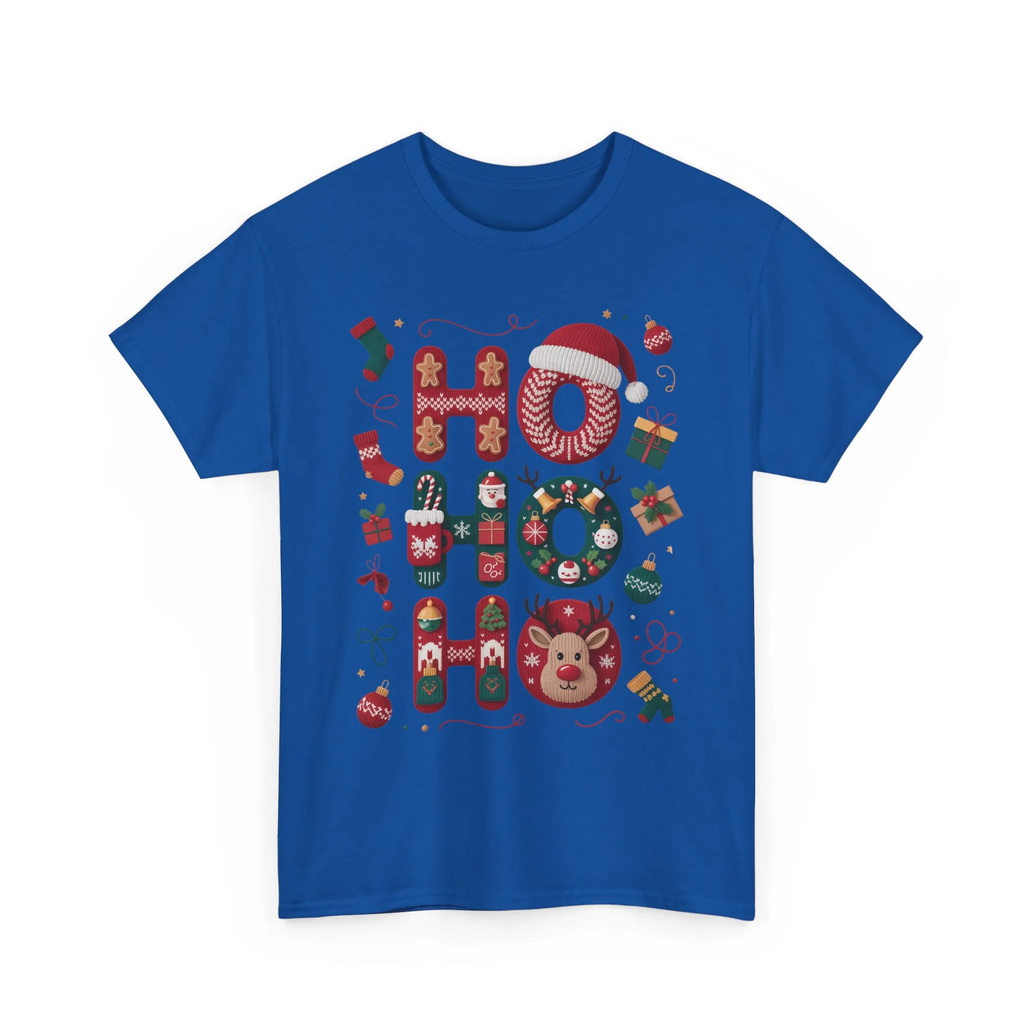 Ho Ho Ho Women's Christmas T-Shirt - Sweatshirt, Cute Festive Holiday Top, Gingerbread, Reindeer - Santa Hat Design, Cozy Christmas Fashion - Image 22