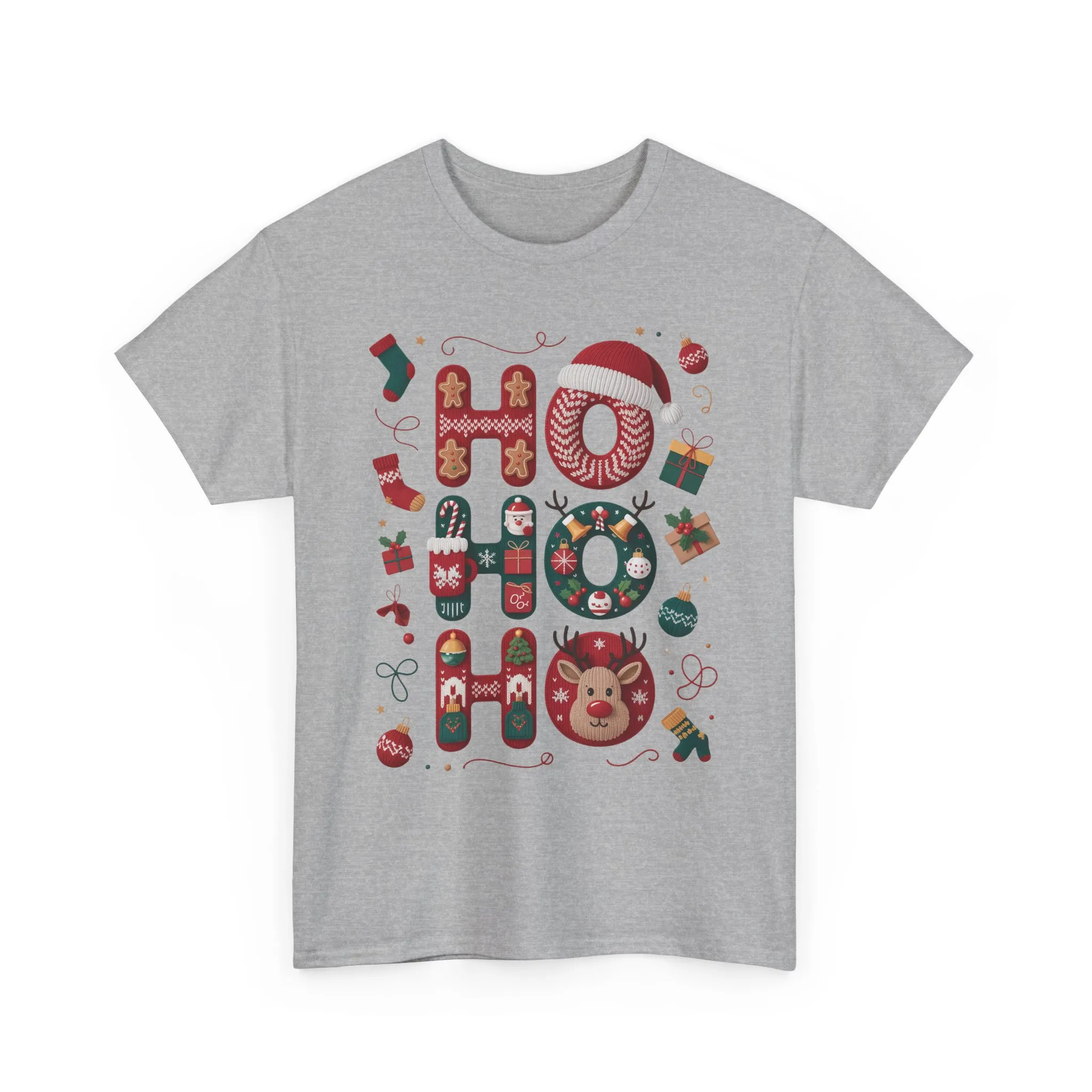 Ho Ho Ho Women's Christmas T-Shirt - Sweatshirt, Cute Festive Holiday Top, Gingerbread, Reindeer - Santa Hat Design, Cozy Christmas Fashion - Image 10