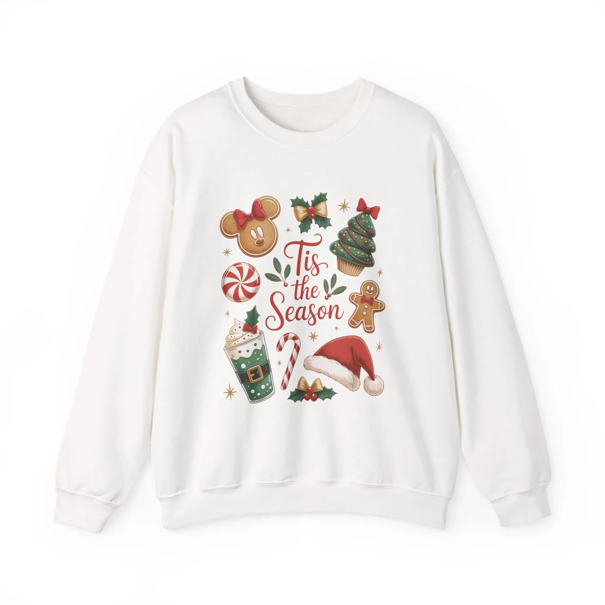 Women's Tis the Season Christmas Sweatshirt, Cozy Cookie - Cocoa Holiday Jumper, Women's Crewneck Sweatshirt - Image 4