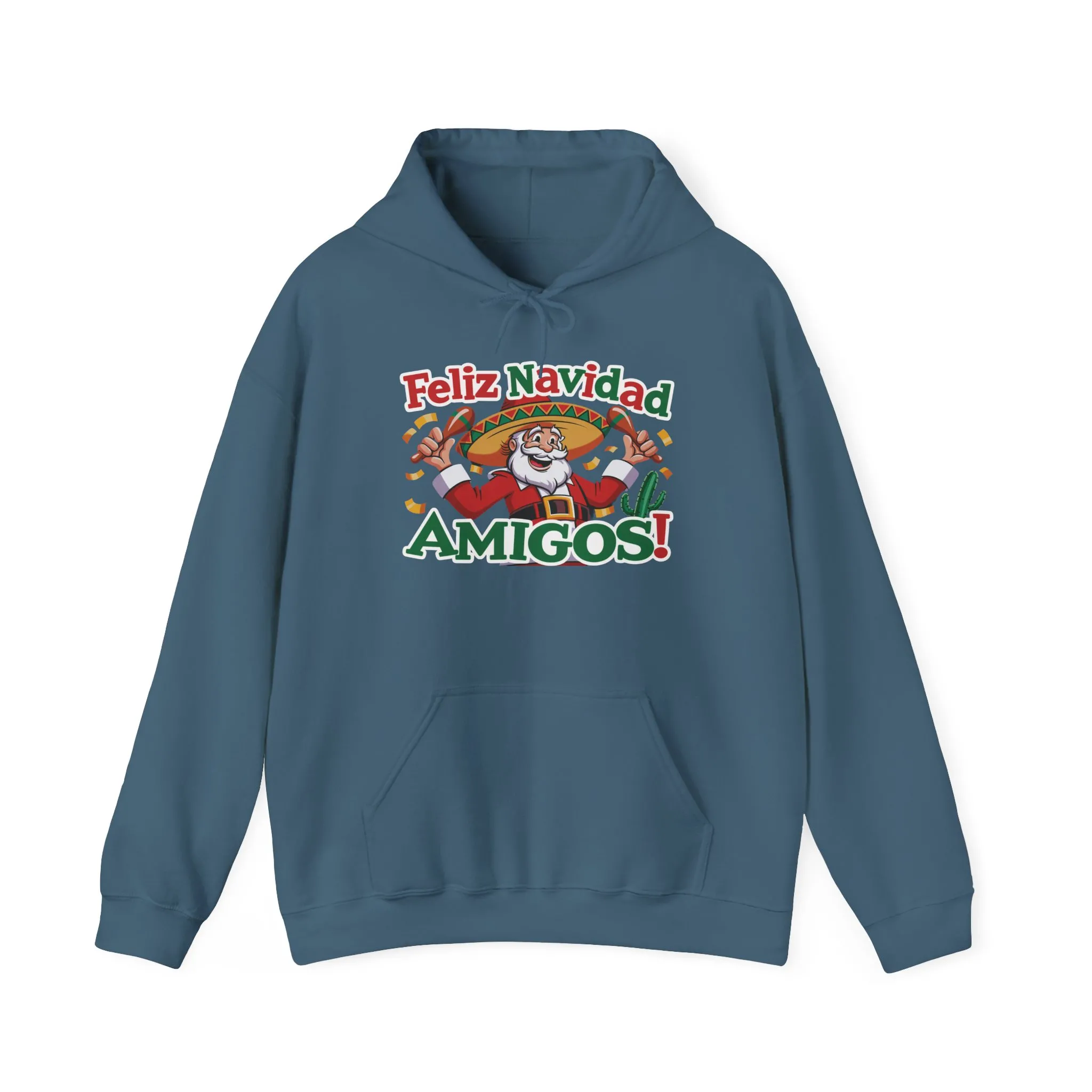 Feliz Navidad Amigos Hoodie, Funny Mexican Santa Christmas Hoodie, Latin Fiesta Holiday Sweatshirt for Men - Image 21