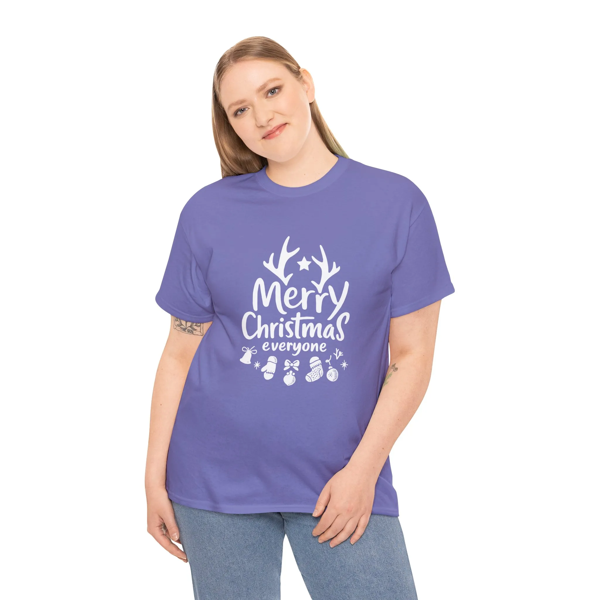 Merry Christmas Everyone Women's T-Shirt, Minimal Holiday Tee, Cute Christmas Gift Heavy Cotton Tee - Image 21