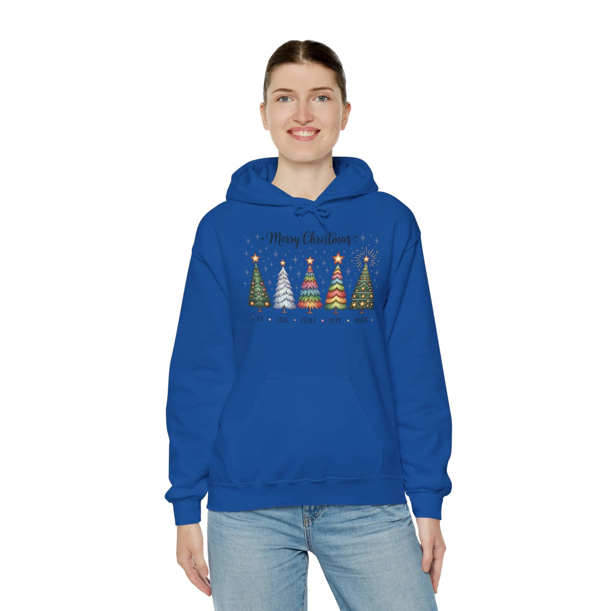 Merry Christmas Women's Hoodie, Joy Love Peace Hope Magic Holiday Hoodie, Women's Heavy Blend™ Hooded Sweatshirt - Image 24