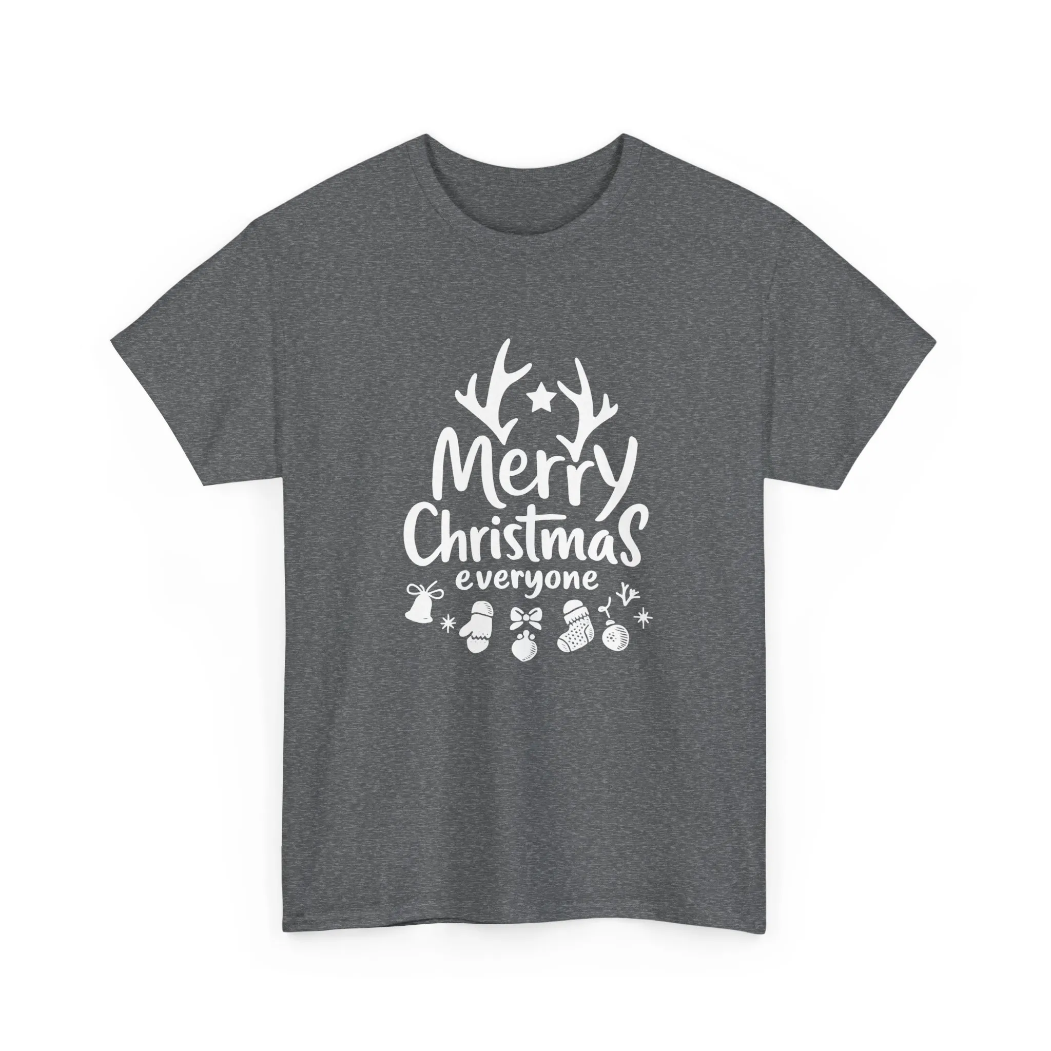 Merry Christmas Everyone Women's T-Shirt, Minimal Holiday Tee, Cute Christmas Gift Heavy Cotton Tee - Image 7