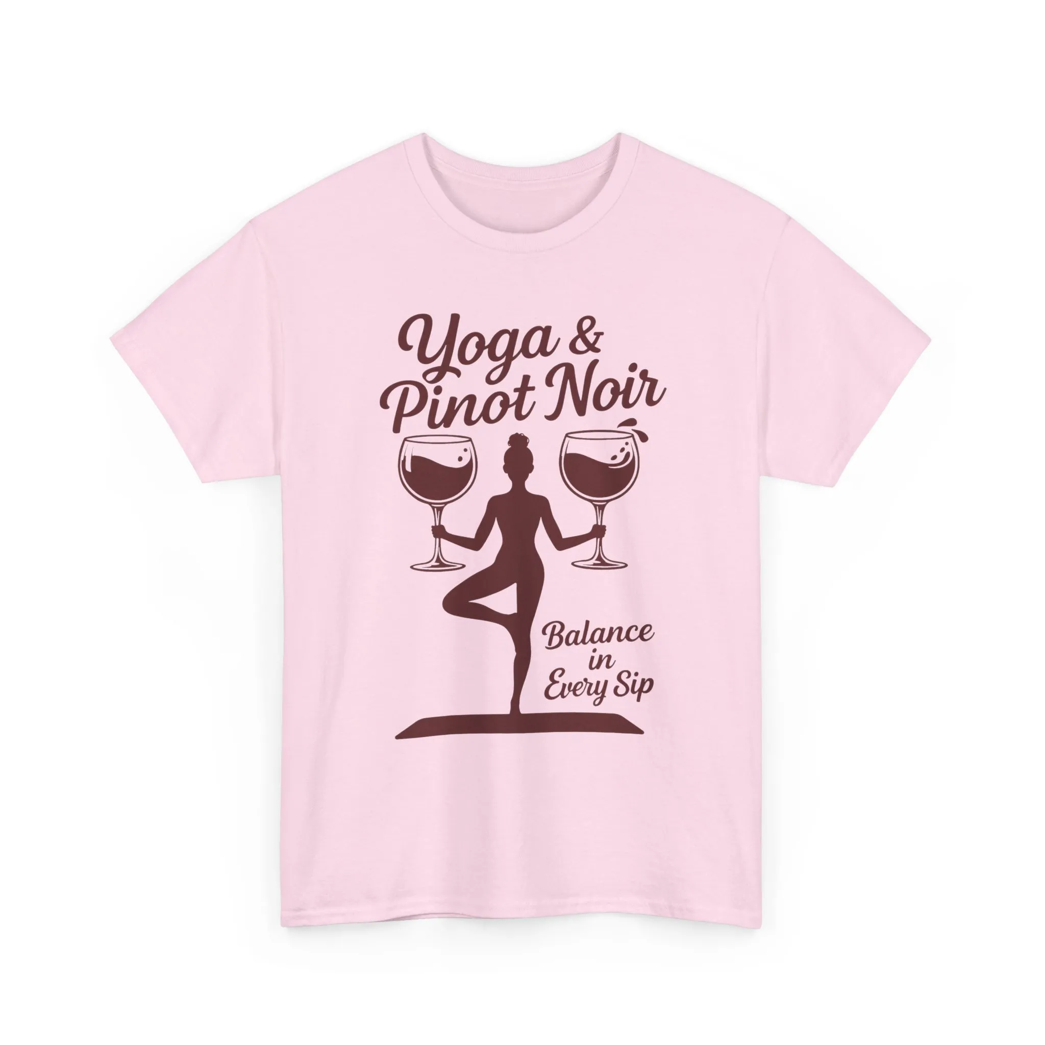 Yoga and Wine Shirt Women, Funny Pinot Noir Tee, Balance in Every Sip Tee, Yoga Lover Gift - Image 2