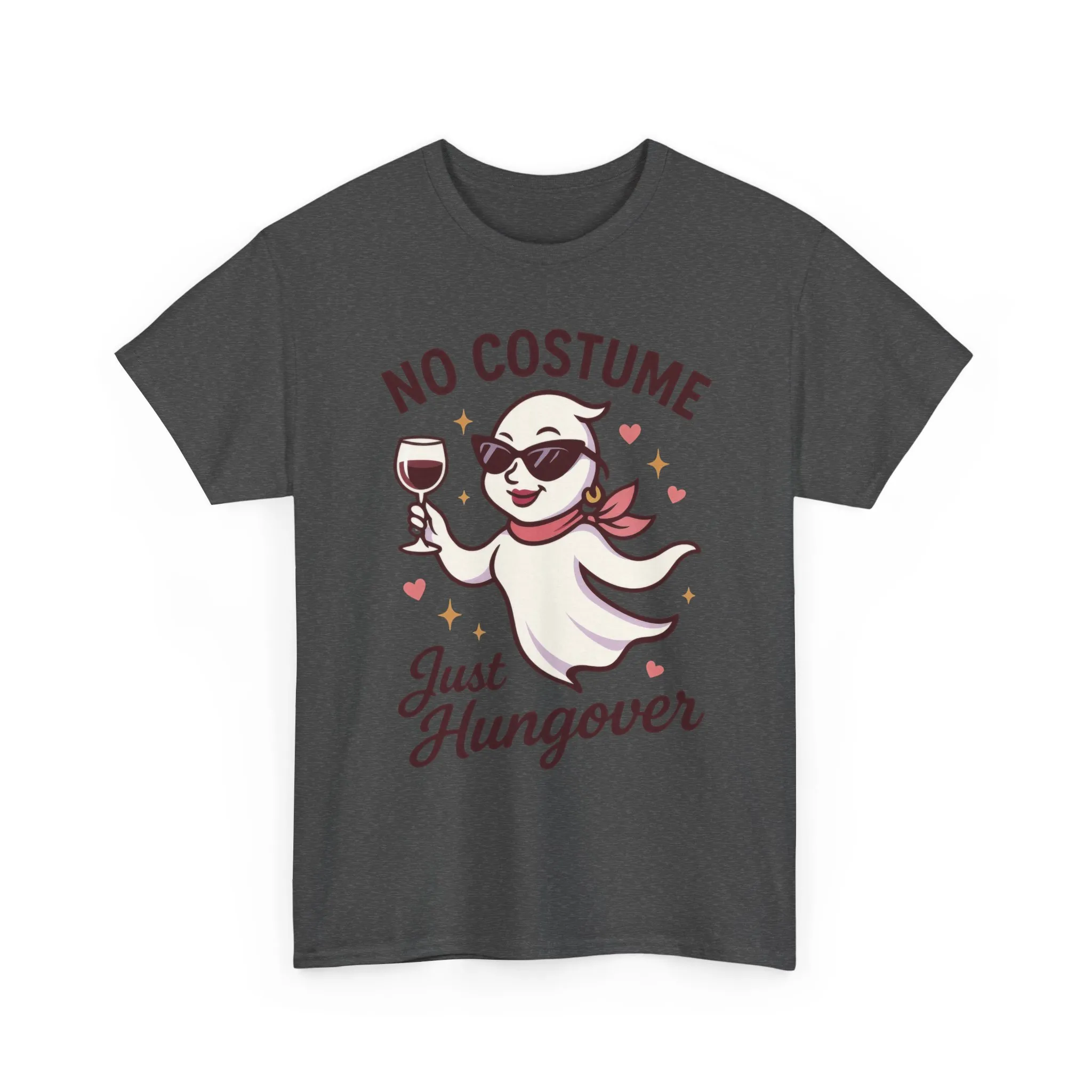 No Costume Just Hungover Women's T-Shirt, Funny Ghost Wine Halloween Party Graphic Tee - Image 10