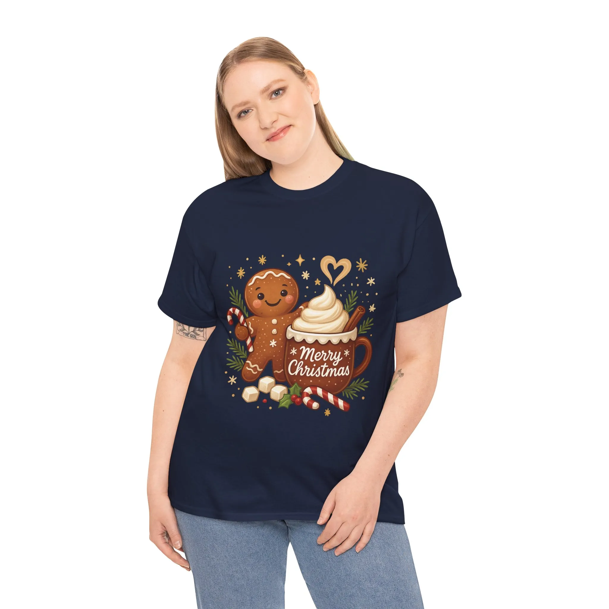Gingerbread - Hot Cocoa Women's Christmas T-Shirt, Cozy Holiday Tee - Image 15