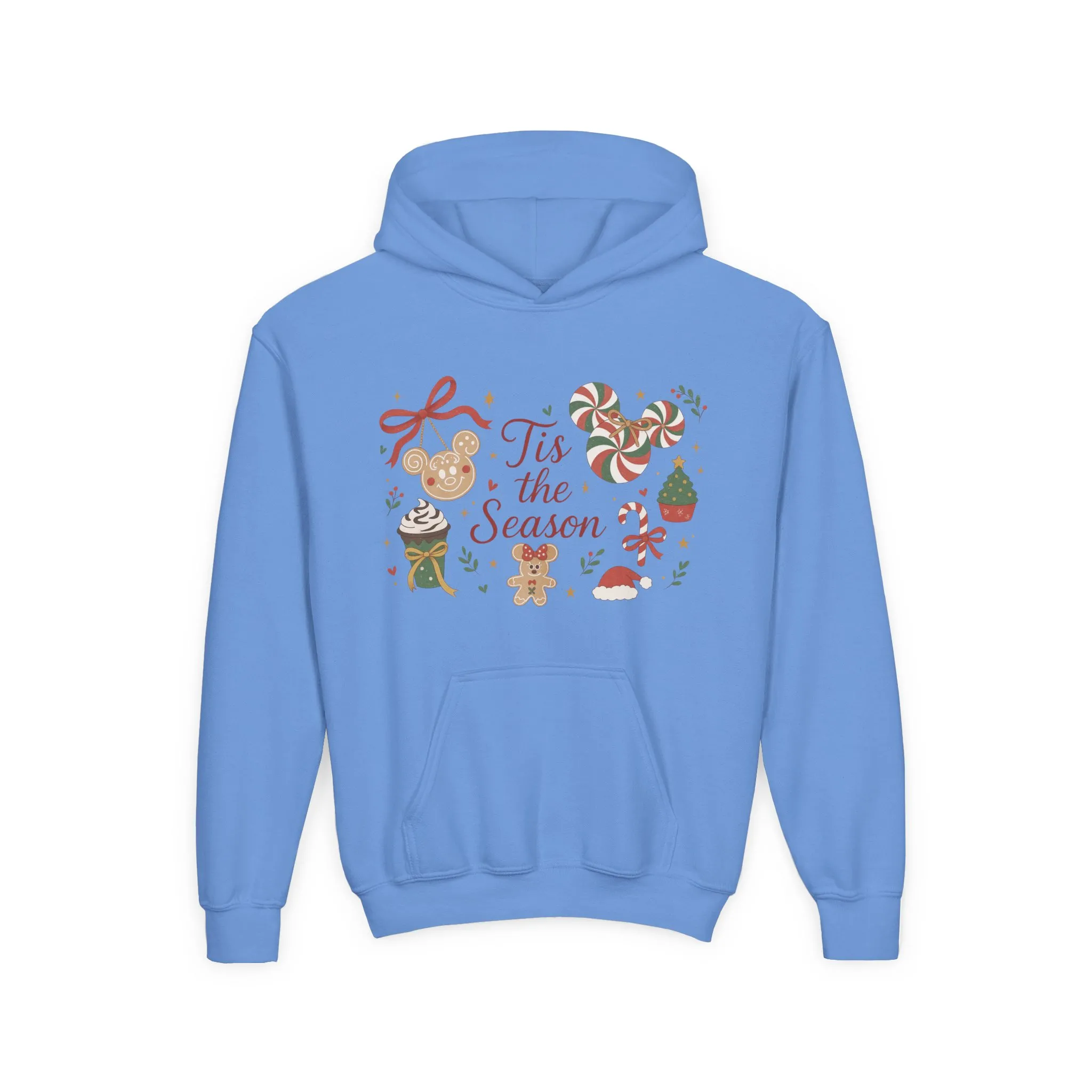 Tis the Season Christmas Sweatshirt for Girls, Cozy Holiday Cookie Jumper, Youth Heavy Blend Hooded Sweatshirt - Image 13