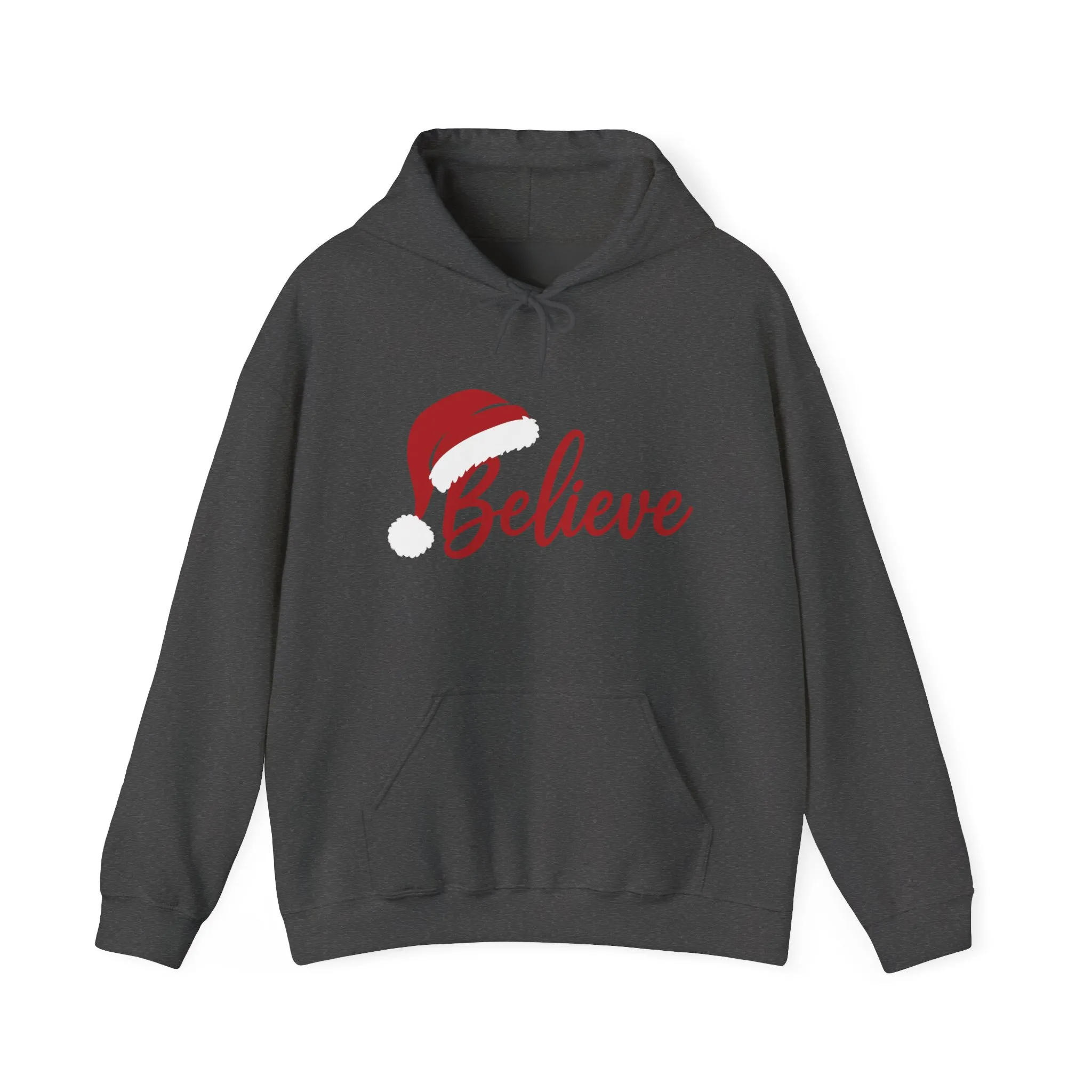 Believe Christmas Women's Hoodie, Minimal Santa Hat Holiday Sweatshirt for Women - Image 13