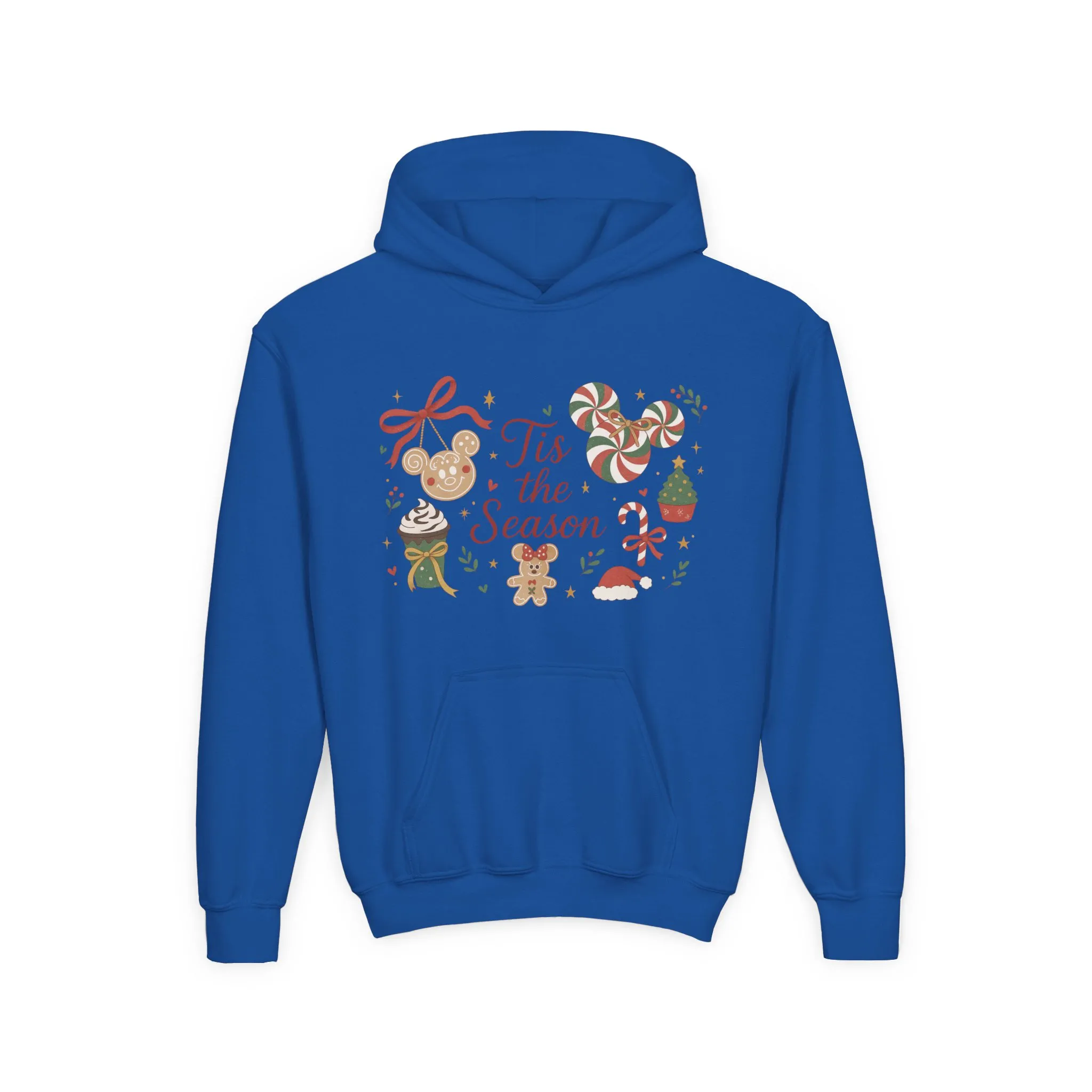 Tis the Season Christmas Sweatshirt for Girls, Cozy Holiday Cookie Jumper, Youth Heavy Blend Hooded Sweatshirt - Image 16