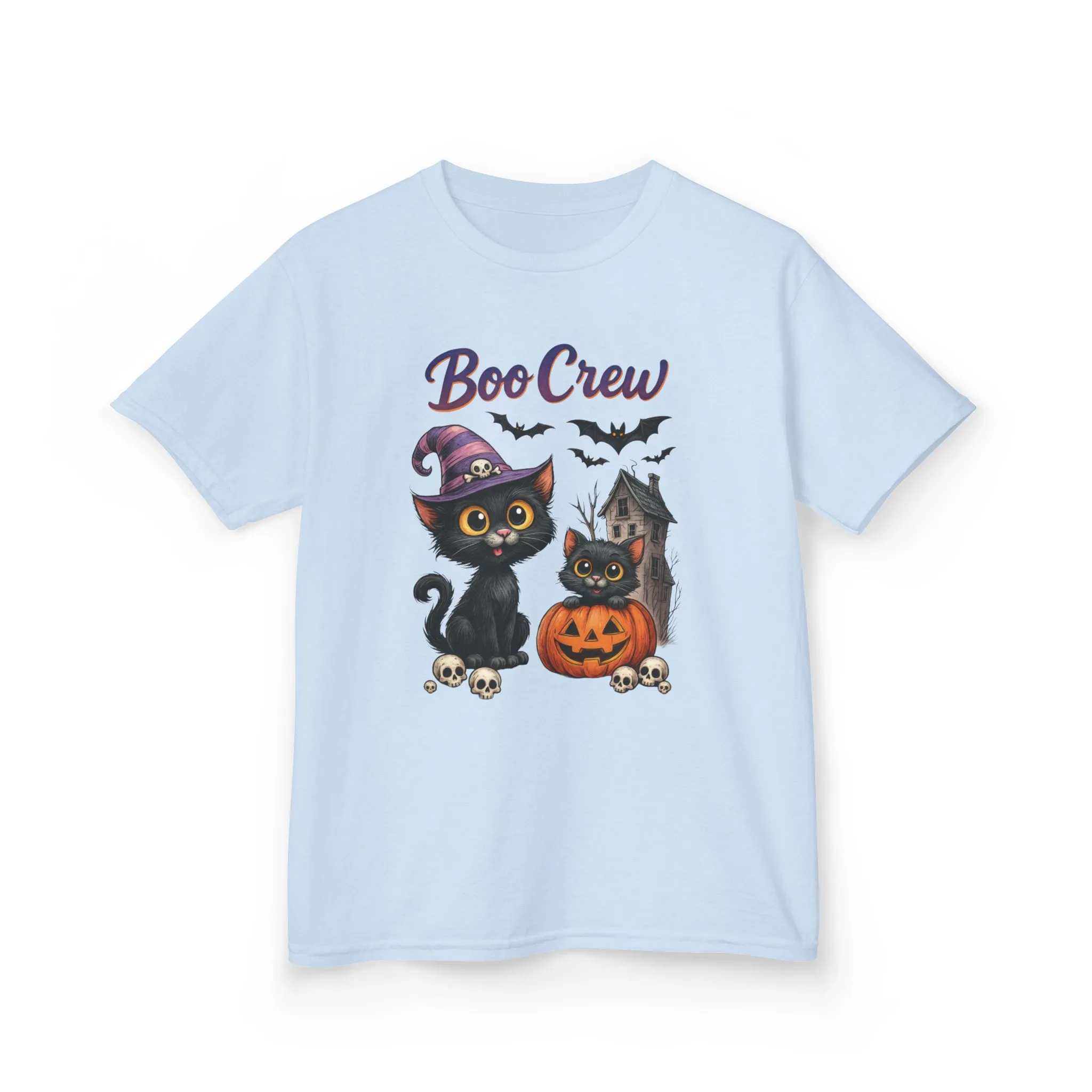 Boo Crew Kids Halloween T-Shirt, Cute Black Cats Pumpkin Design, Fun Spooky Shirt for Girls Boys - Image 7