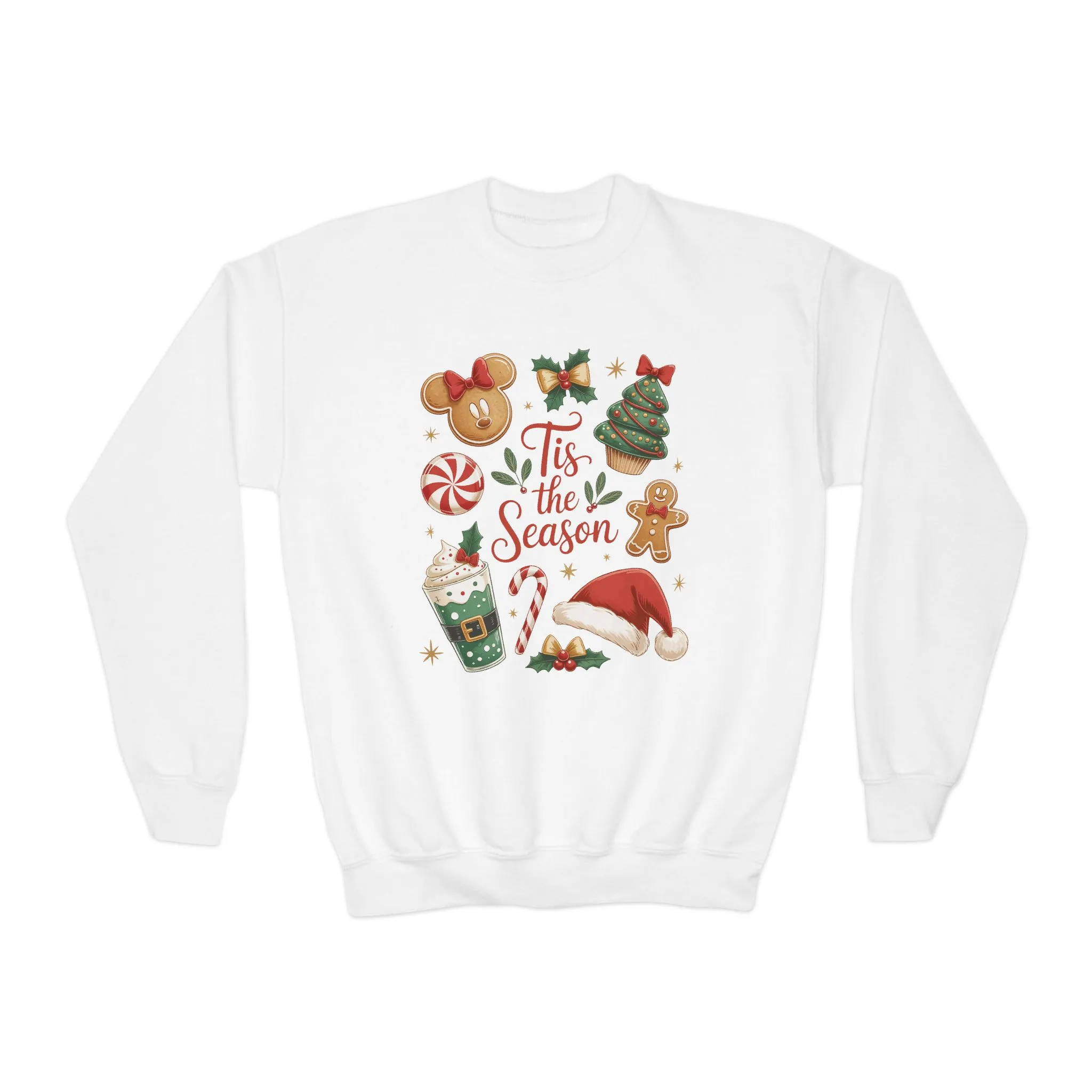 Tis the Season Christmas Sweatshirt for Girls, Cozy Holiday Cookie Jumper, Youth Crewneck Sweatshirt - Image 3