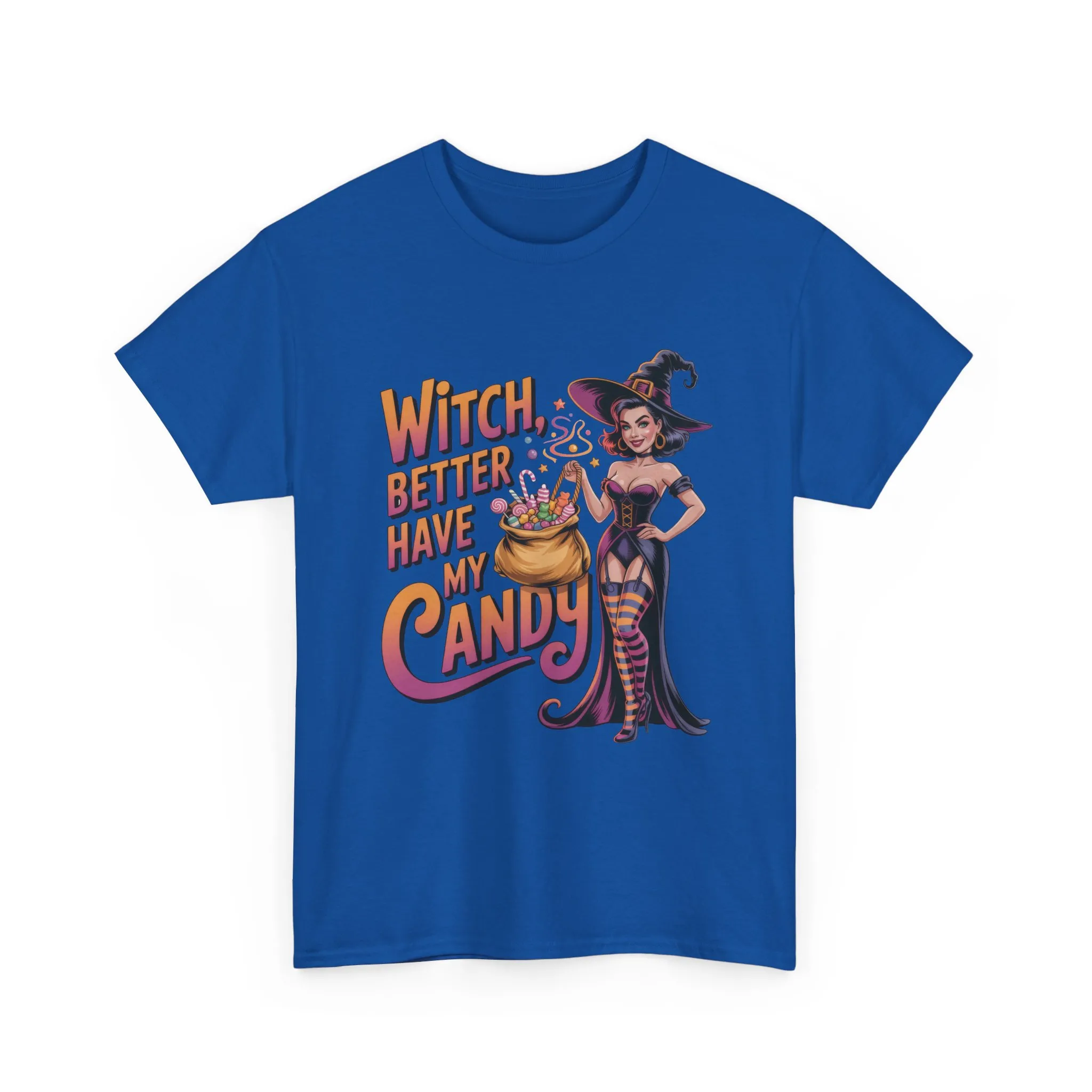 Witch Better Have My Candy Halloween T-Shirt for Women, Funny Spooky Witch Tee, Retro Pin-Up Halloween Shirt, Sassy Fall Party Top - Image 19