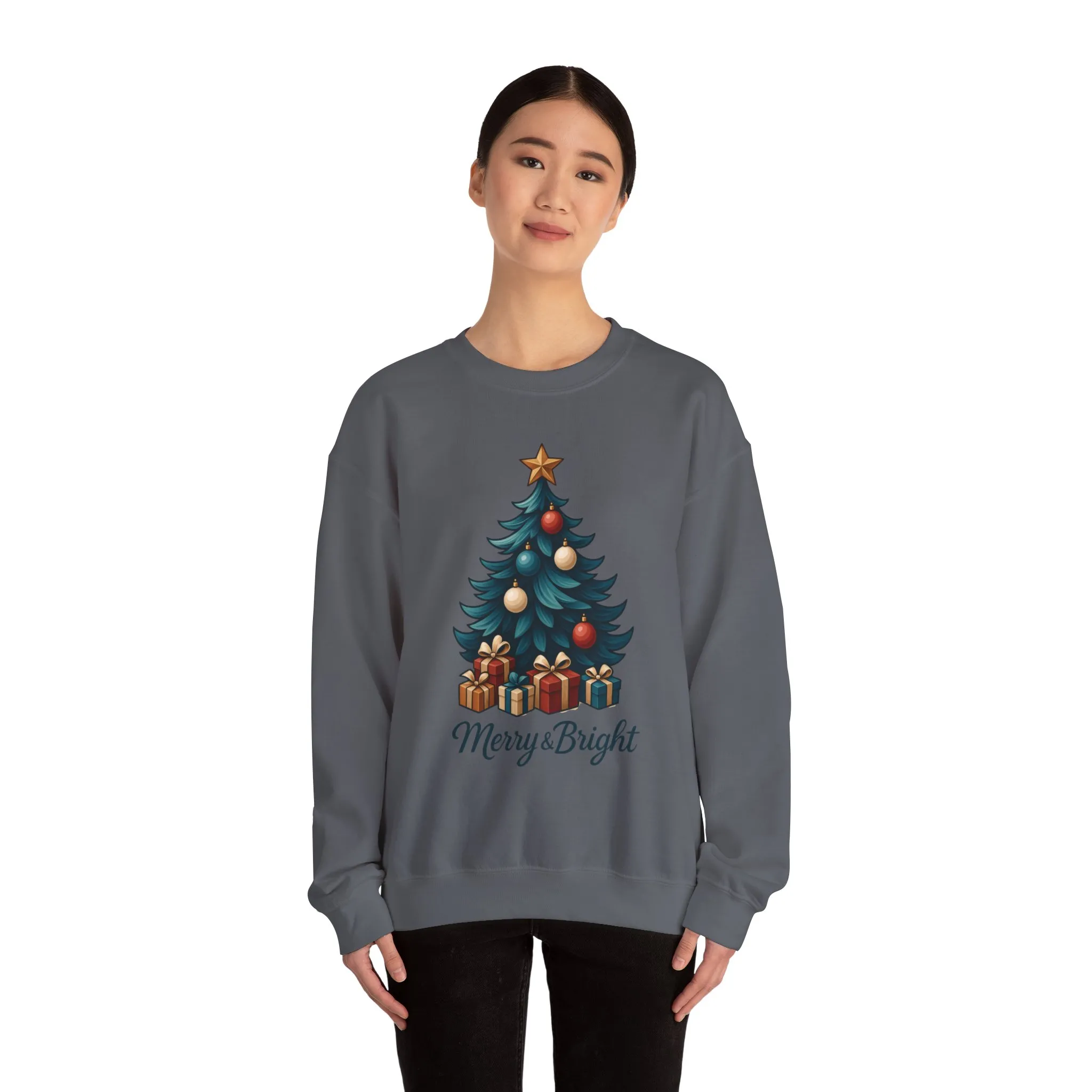 Merry & Bright Christmas Sweatshirt, Cozy Holiday Pullover - Image 21