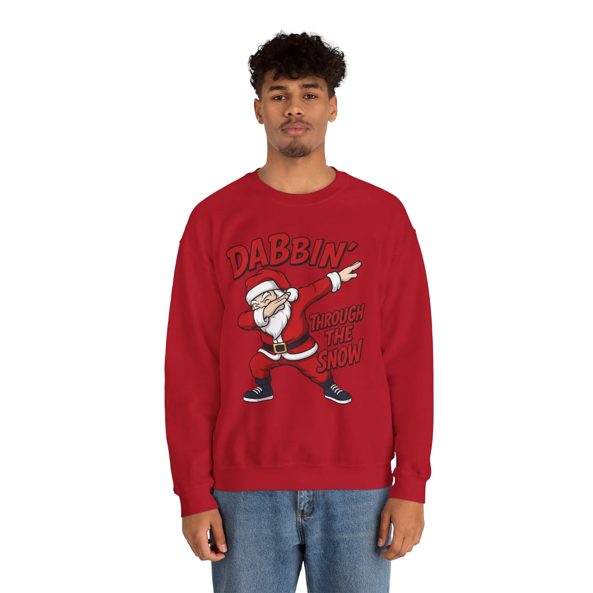 Dabbin Through The Snow Santa Men's Christmas Sweatshirt, Funny Holiday Jumper - Image 26