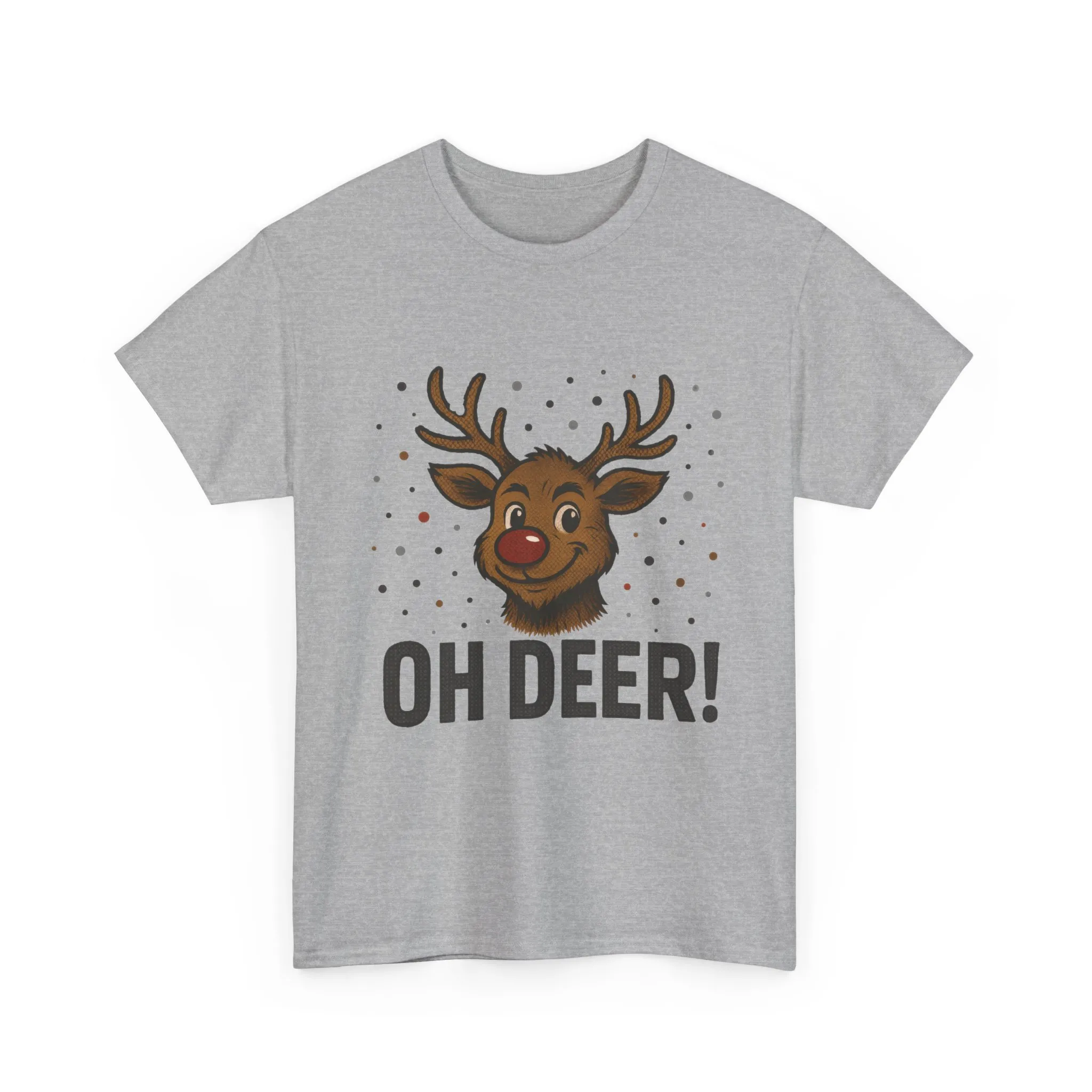 Men's Oh Deer Funny Christmas T-Shirt, Reindeer Holiday Graphic Tee - Image 2
