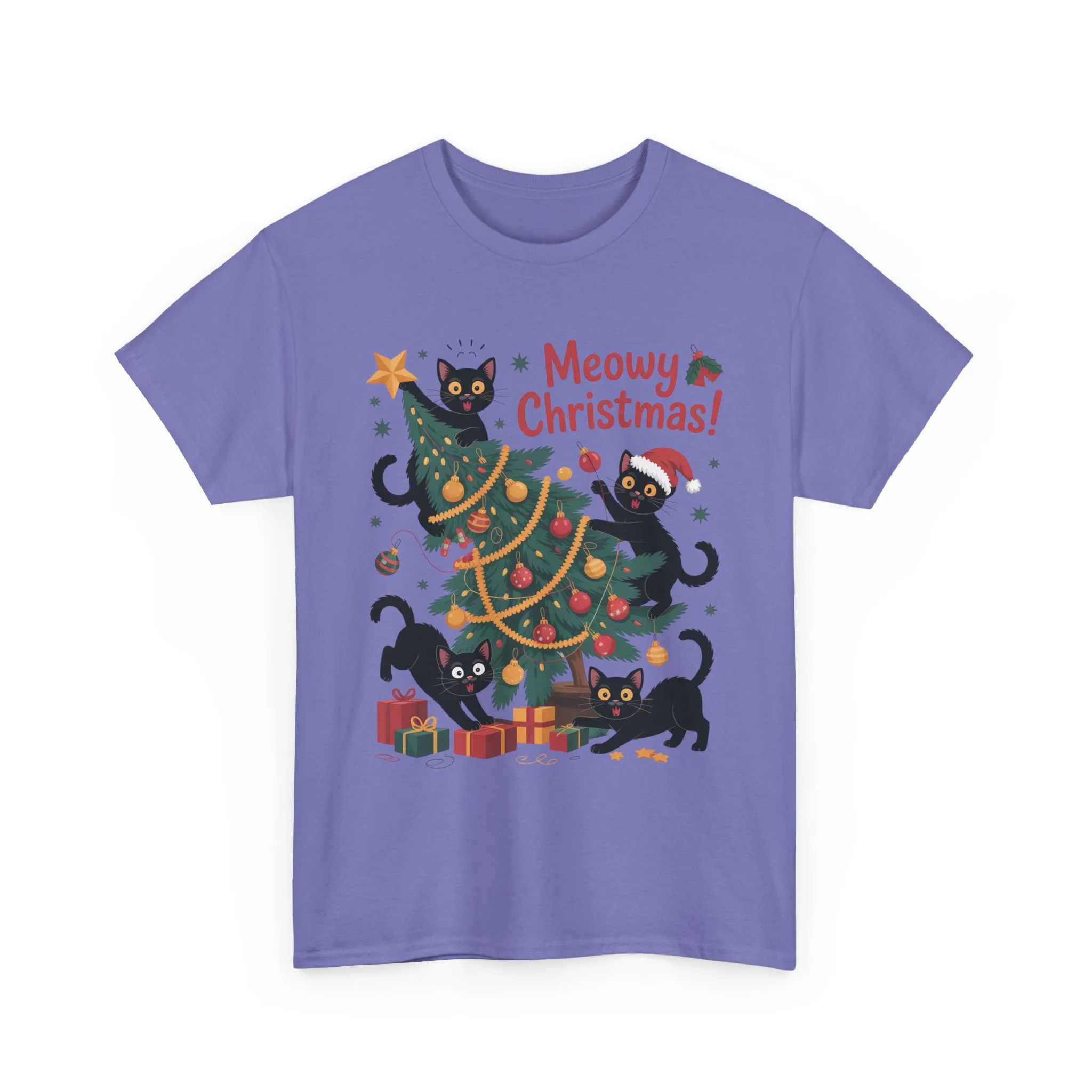 Funny Black Cats Christmas Tree T-Shirt, Cute Cat Lover Holiday Tee, Christmas Cat Chaos Shirt for Women - Image 19