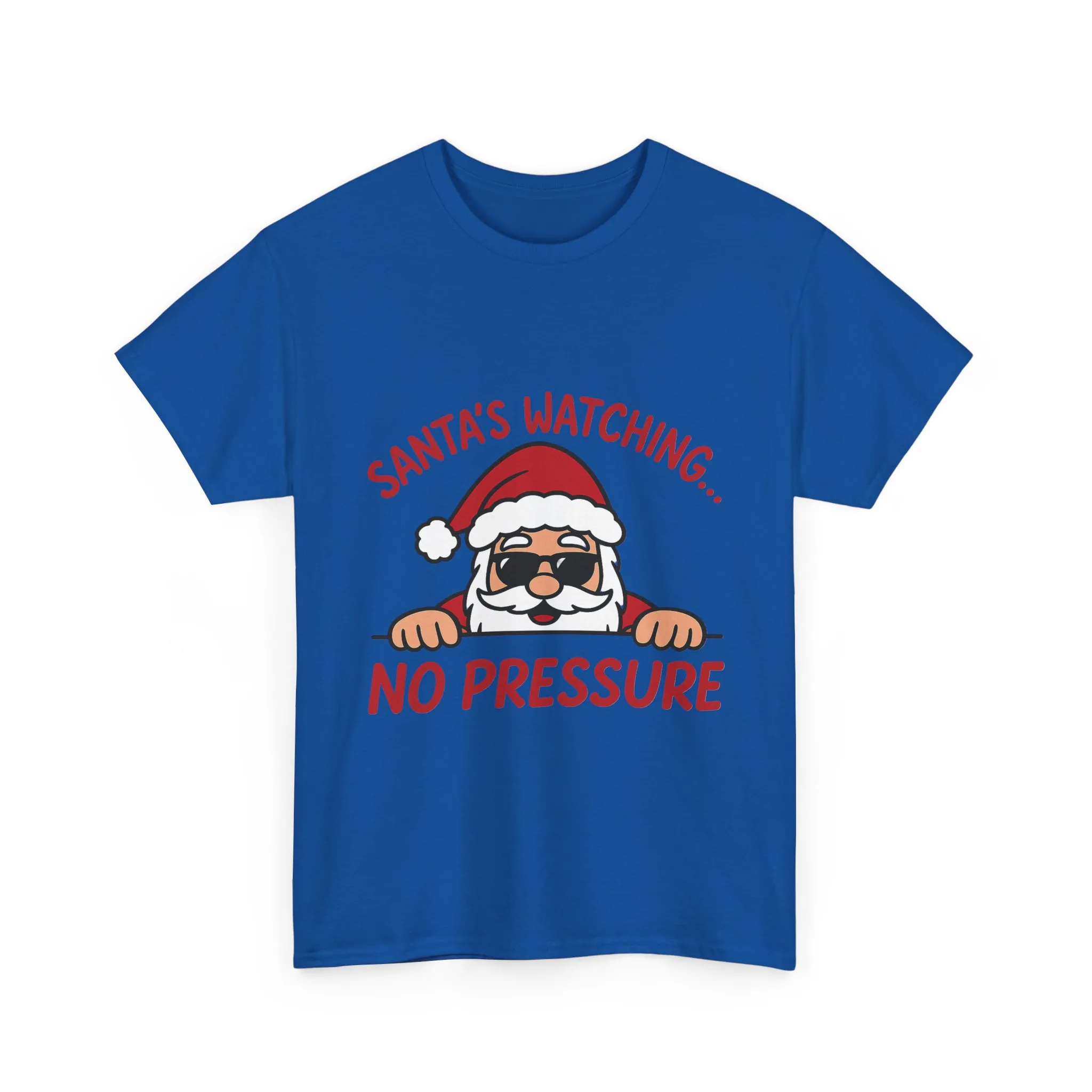 Santa's Watching No Pressure Men's Christmas T-Shirt, Funny Holiday Tee - Image 19