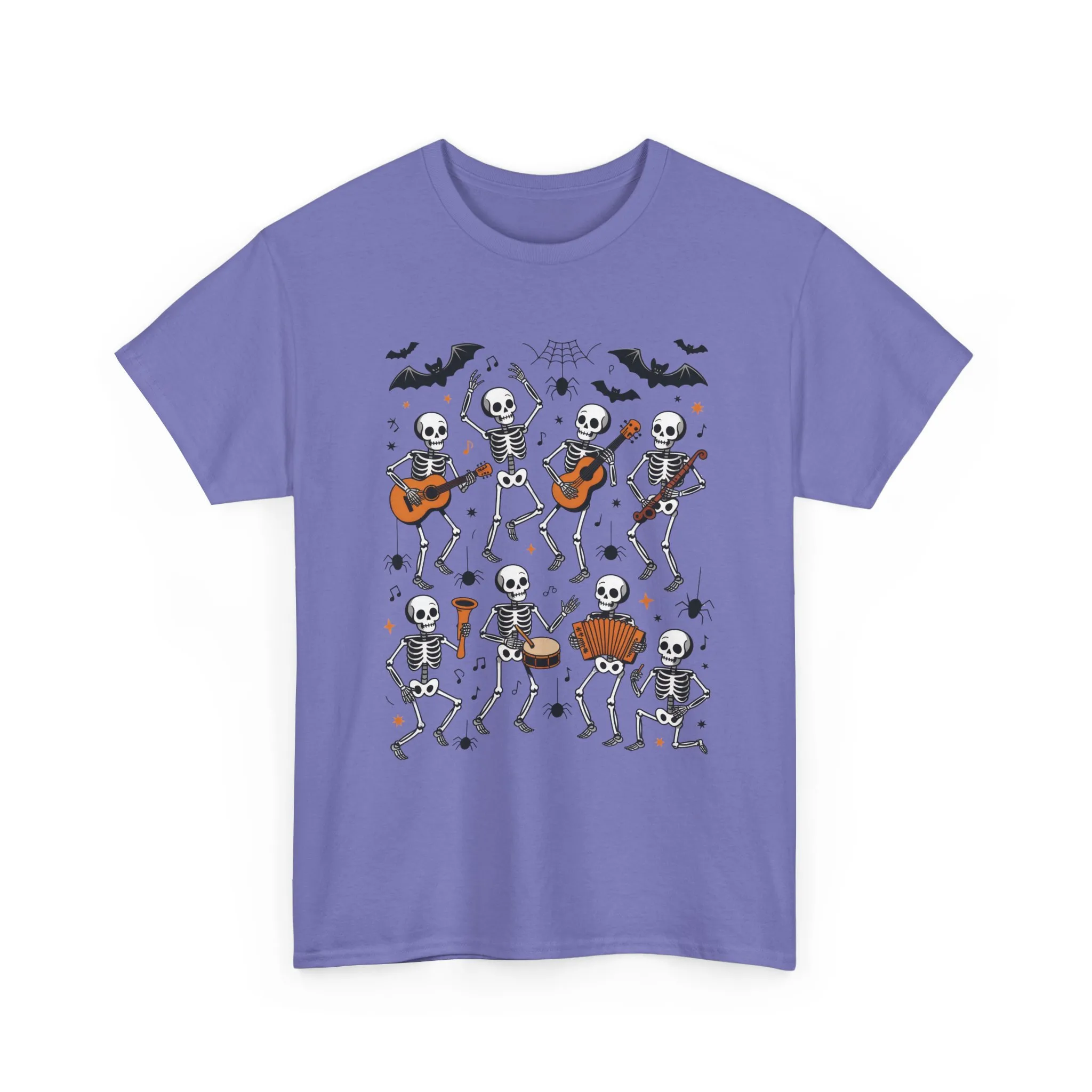 Dancing Skeleton Band Halloween T-Shirt for Women, Funny Spooky Music Tee, Cute Skeleton Party Shirt, Retro Halloween Top Gift Idea - Image 2
