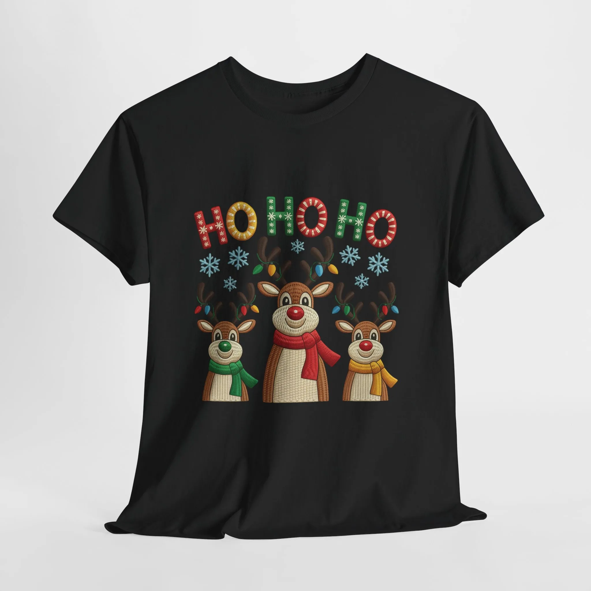 Ho Ho Ho Reindeer T-Shirt, Cute Christmas Tee for Women - Image 10