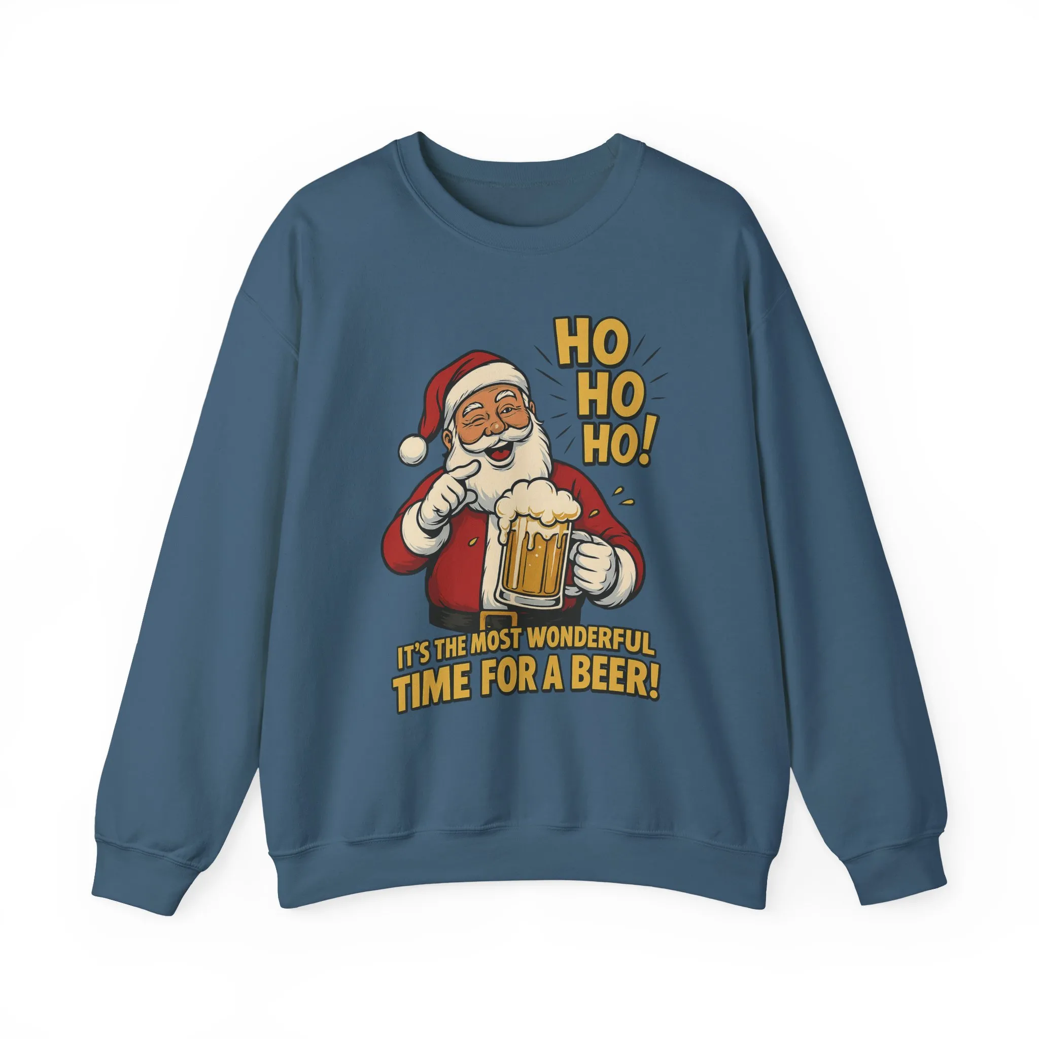 Funny Santa Beer Christmas Sweatshirt, Men's Holiday Pullover, Men's Heavy Blend™ Crewneck Sweatshirt - Image 13