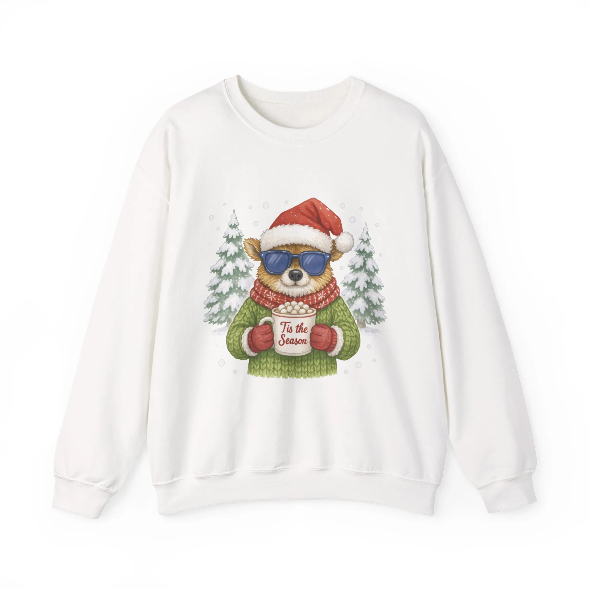 Women's Tis the Season Christmas Sweatshirt, Festive Reindeer Pullover - Image 4