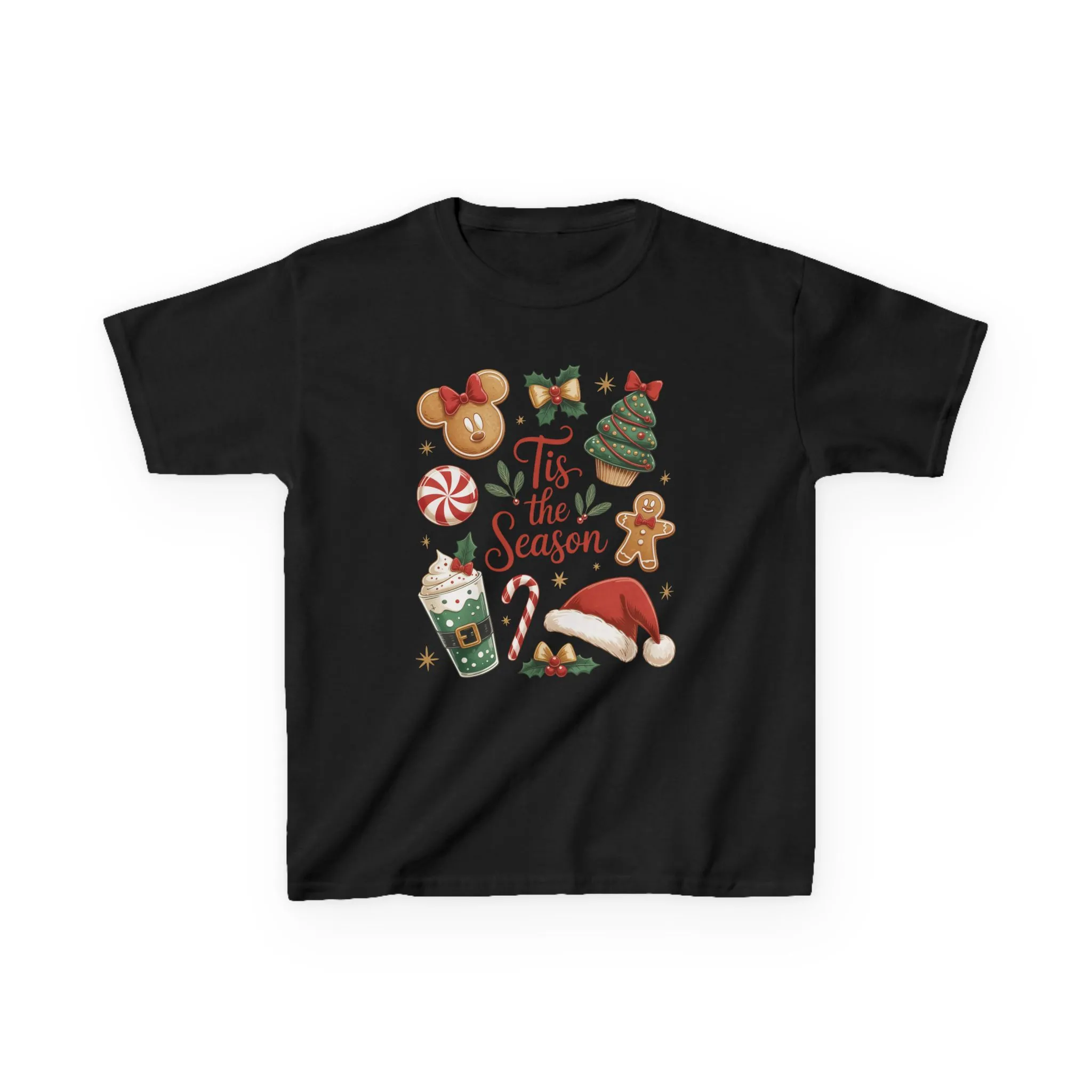 Tis the Season Christmas Shirt for Girls, Cute Holiday Cookie Tee, Kids Heavy Cotton™ Tee - Image 5