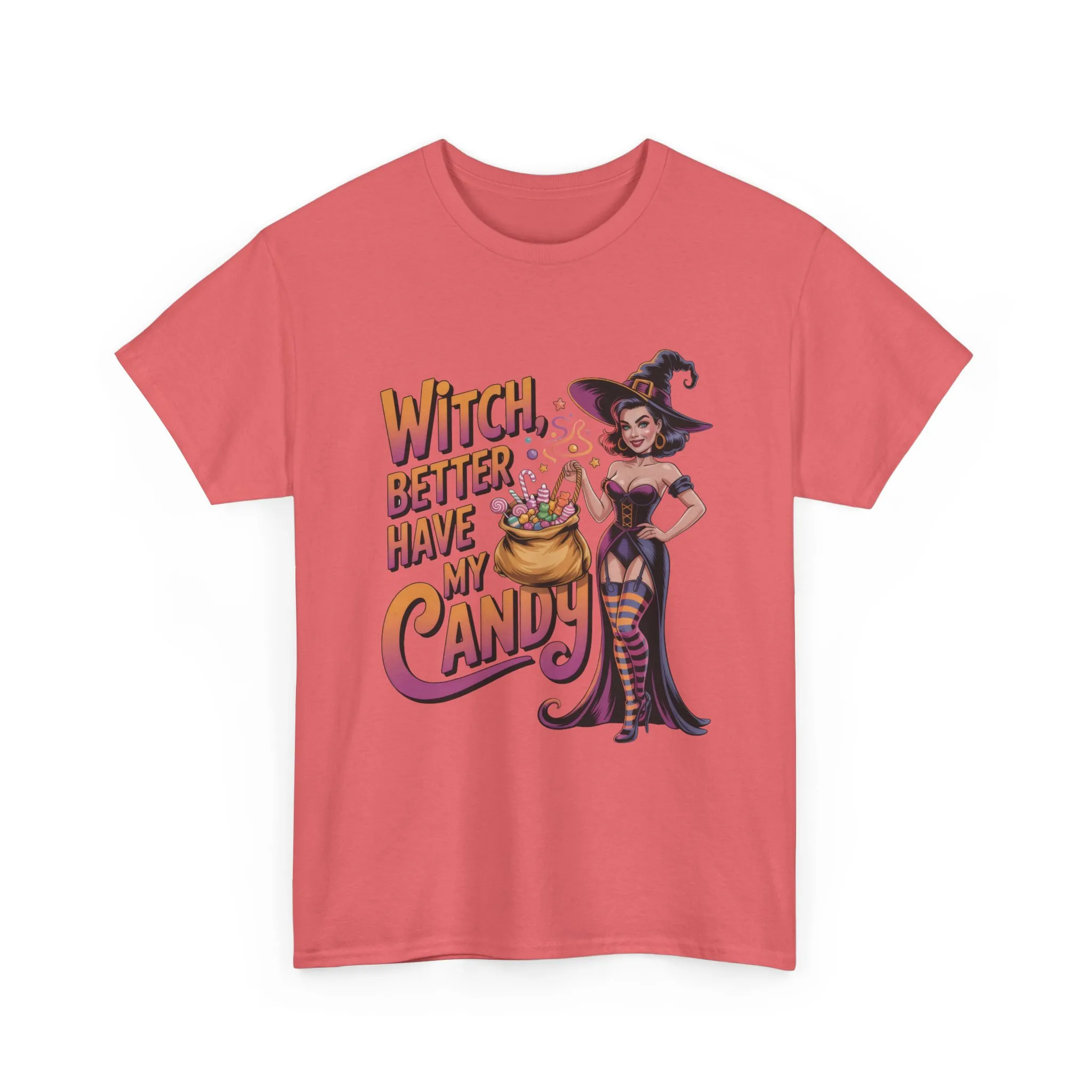 Witch Better Have My Candy Halloween T-Shirt for Women, Funny Spooky Witch Tee, Retro Pin-Up Halloween Shirt, Sassy Fall Party Top - Image 7