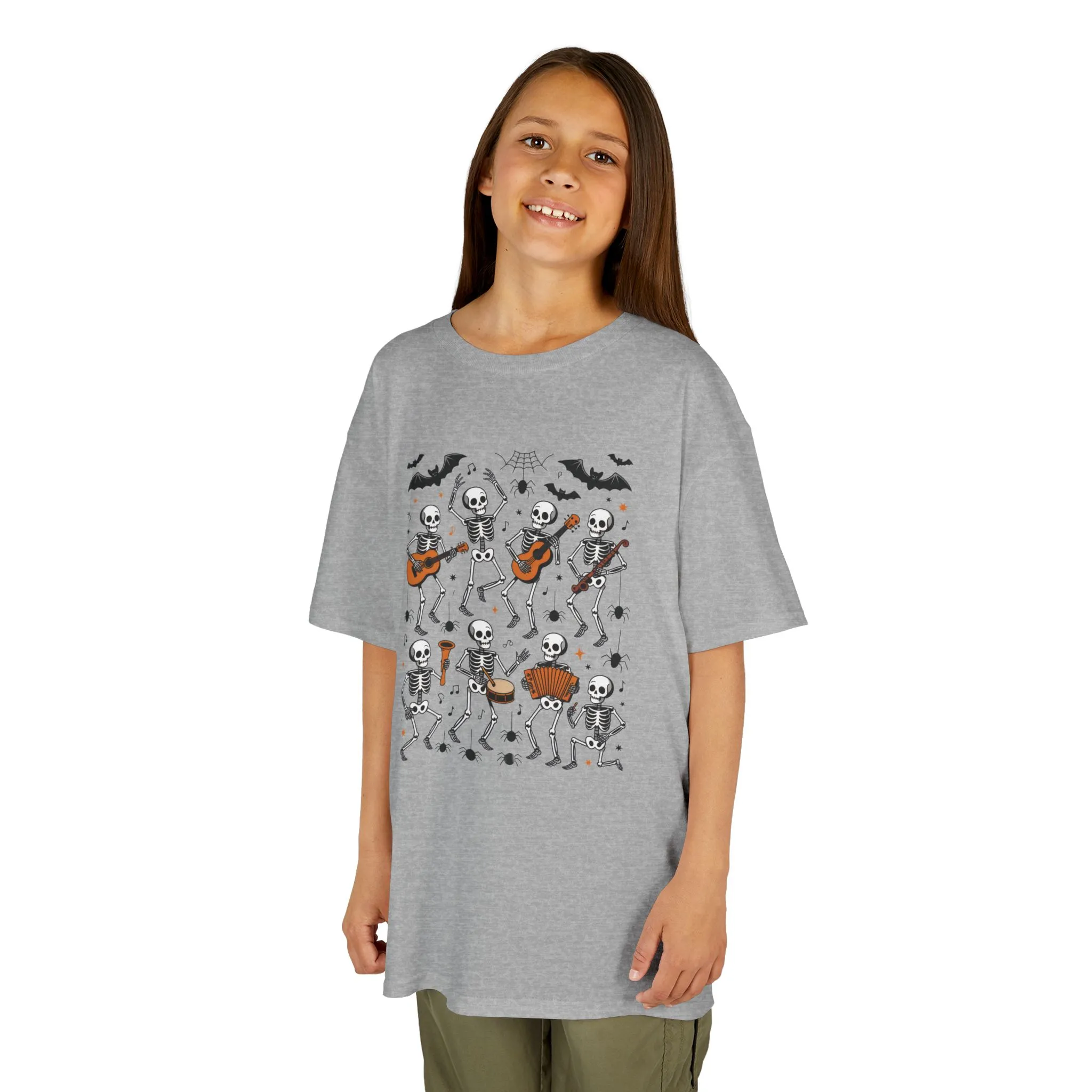 Cute Dancing Skeleton Halloween T-Shirt for Girls Boys, Funny Spooky Band Tee, Kids Halloween Party Top, Cute Fall Outfit Gift - Image 11