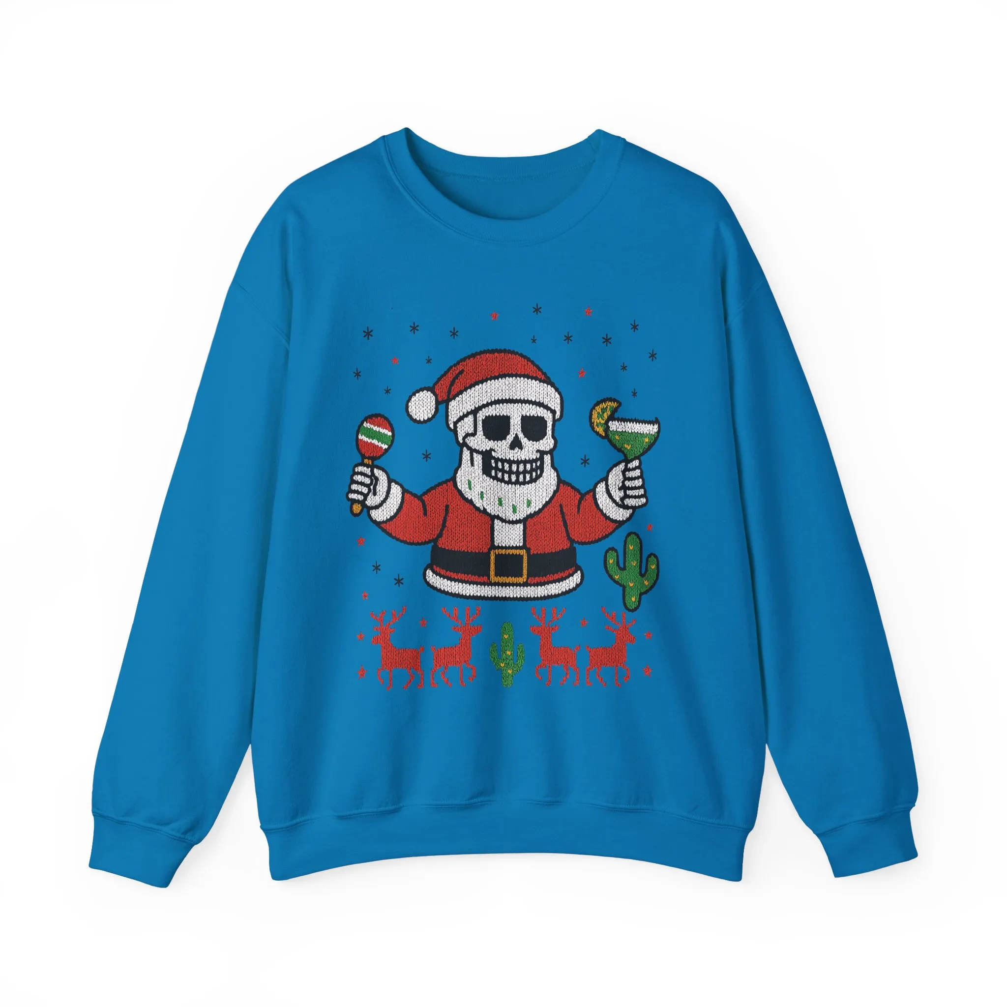 Skeleton Santa Ugly Christmas Sweatshirt for Men, Funny Margarita Holiday Jumper - Image 16