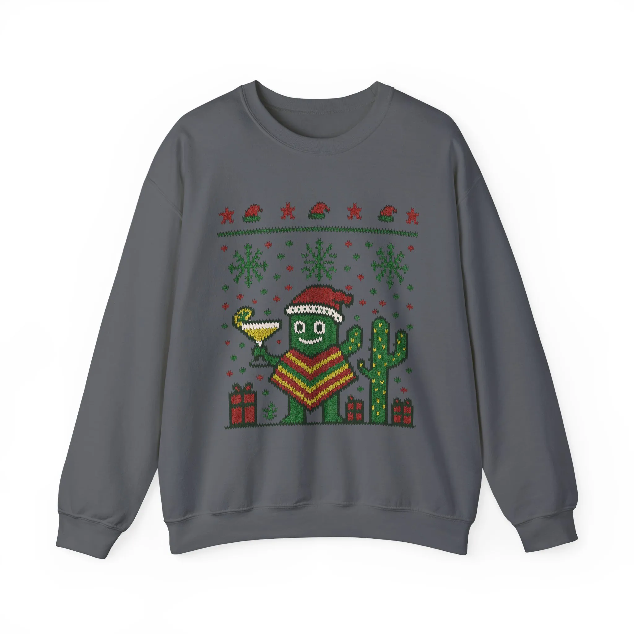 Festive Cactus Christmas Women's Sweatshirt, Funny Santa Hat Holiday Pullover, Women's Heavy Blend™ Crewneck Sweatshirt - Image 13