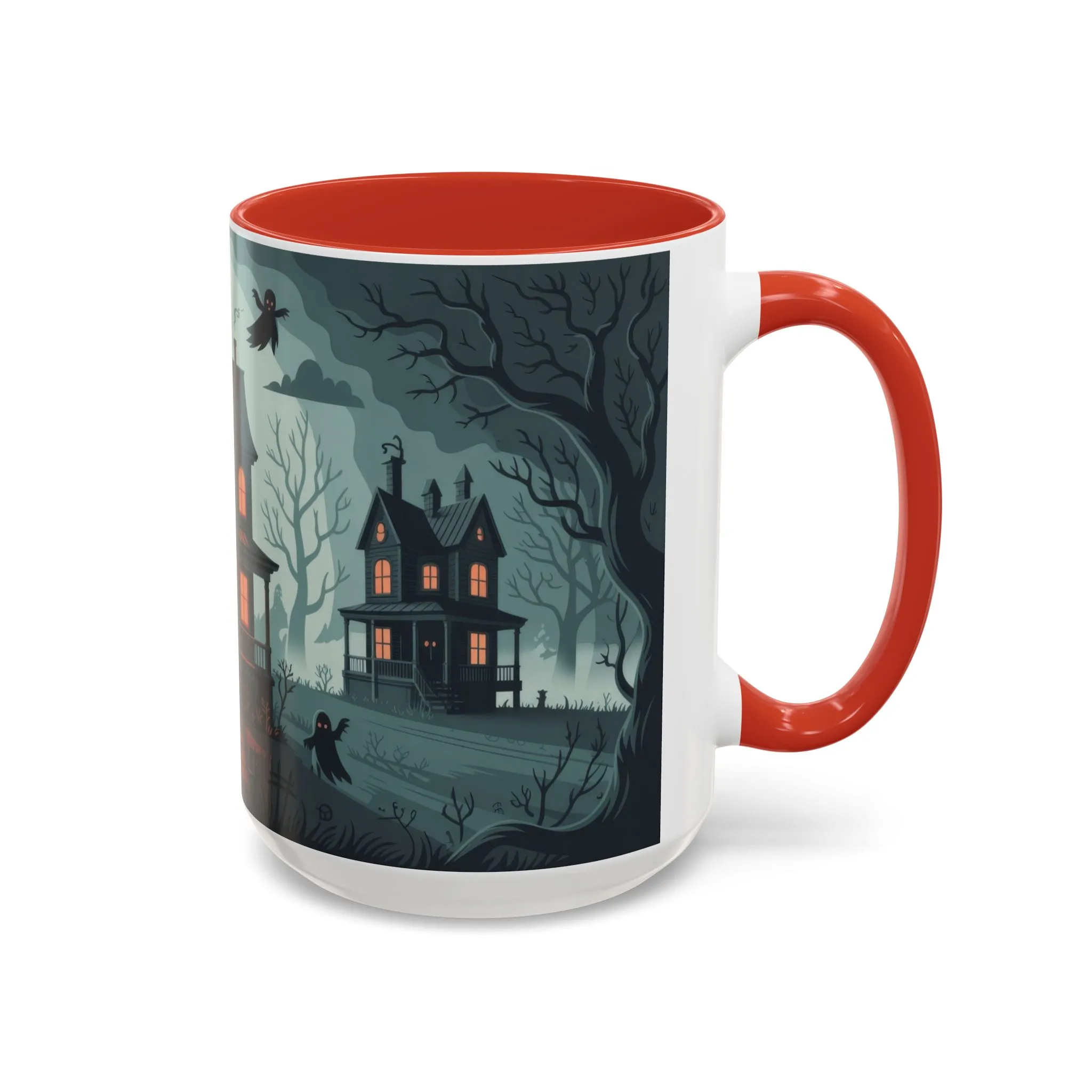 Haunted Mansion Mug, Ghostly Gothic Forest Coffee Cup, Spooky Haunted House Halloween Gift for Horror Lovers, Accent Coffee Mug (11, 15oz) - Image 17