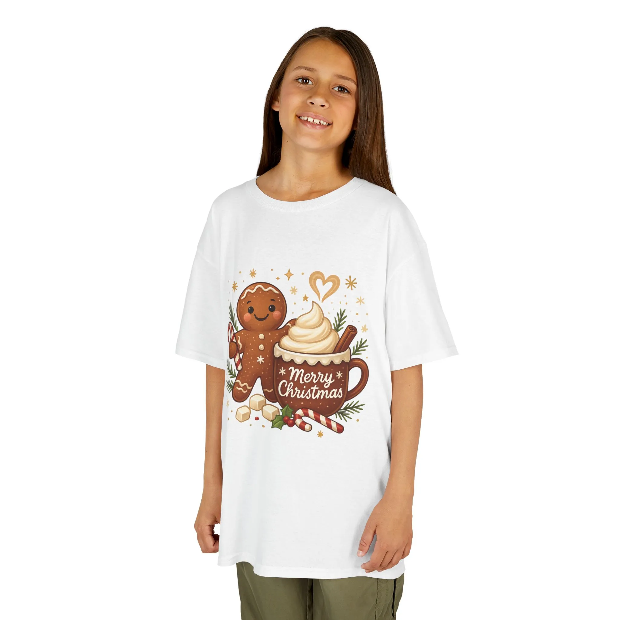 Gingerbread - Hot Cocoa Christmas Shirt for Kids, Cute Holiday Girls Tee, Kids Heavy Cotton™ Tee - Image 4