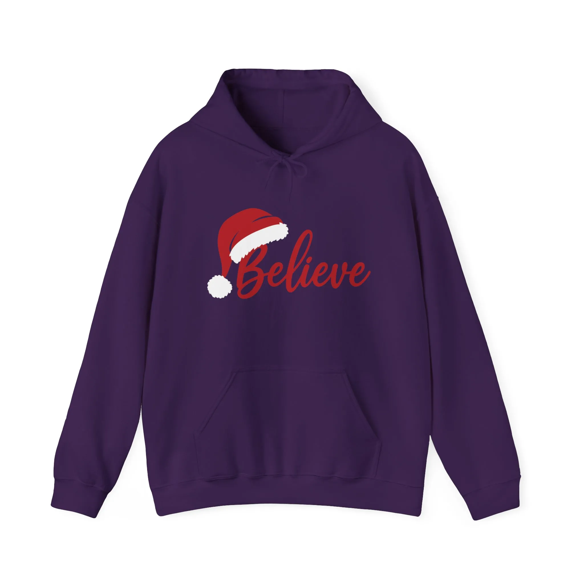 Believe Christmas Women's Hoodie, Minimal Santa Hat Holiday Sweatshirt for Women - Image 29
