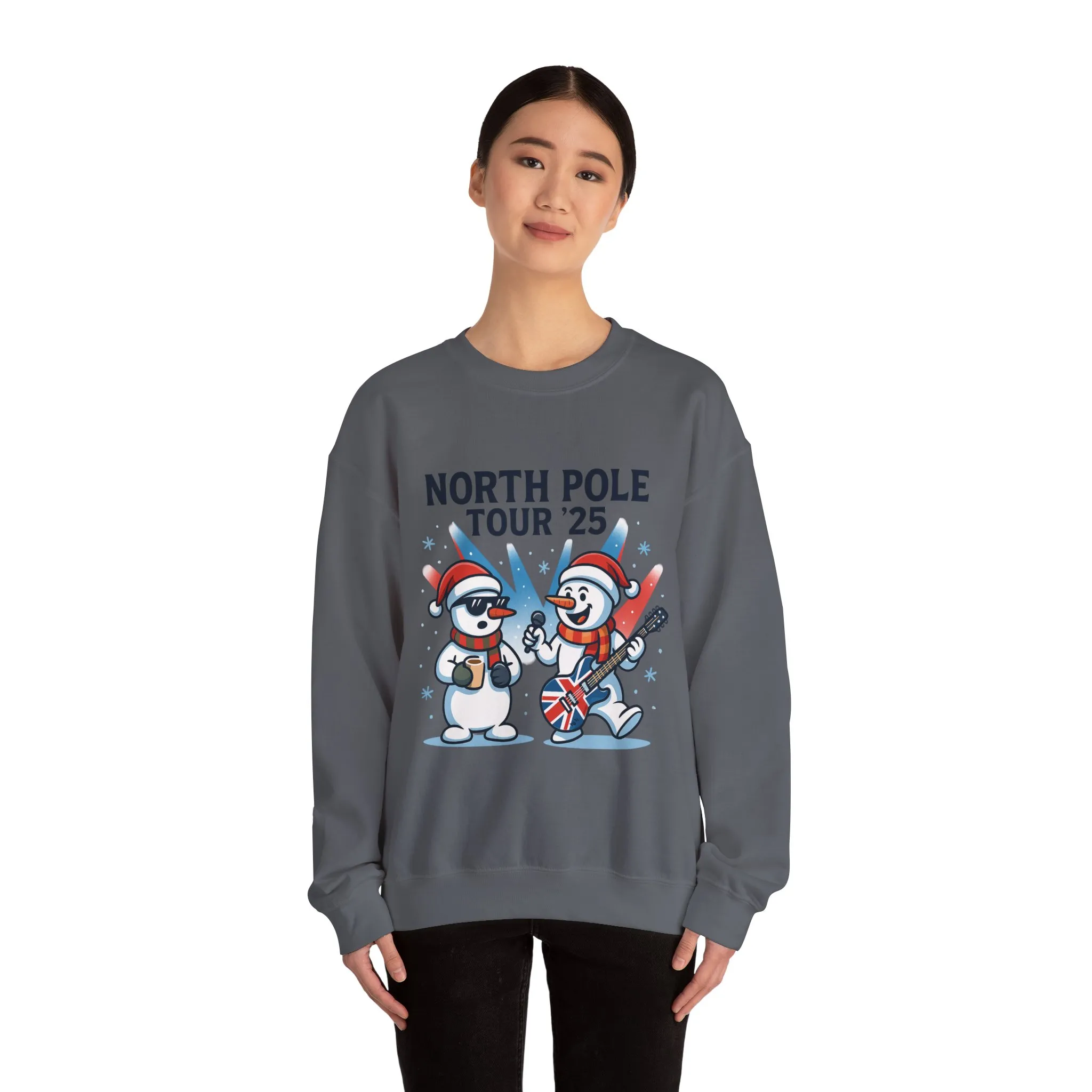 North Pole Tour 25 Women's Christmas Sweatshirt, Funny Rock Holiday Jumper - Image 14