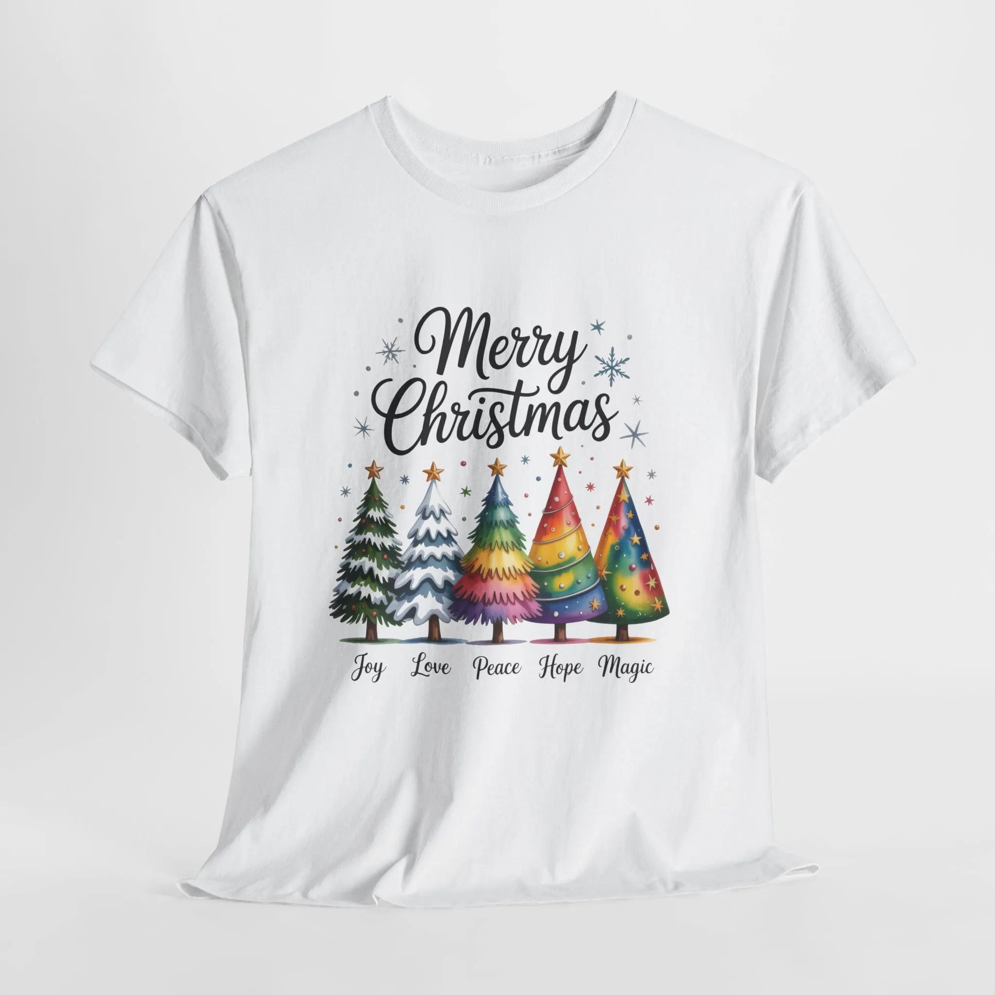Merry Christmas Women's T-Shirt, Joy Love Peace Hope Magic Holiday Tee - Image 2