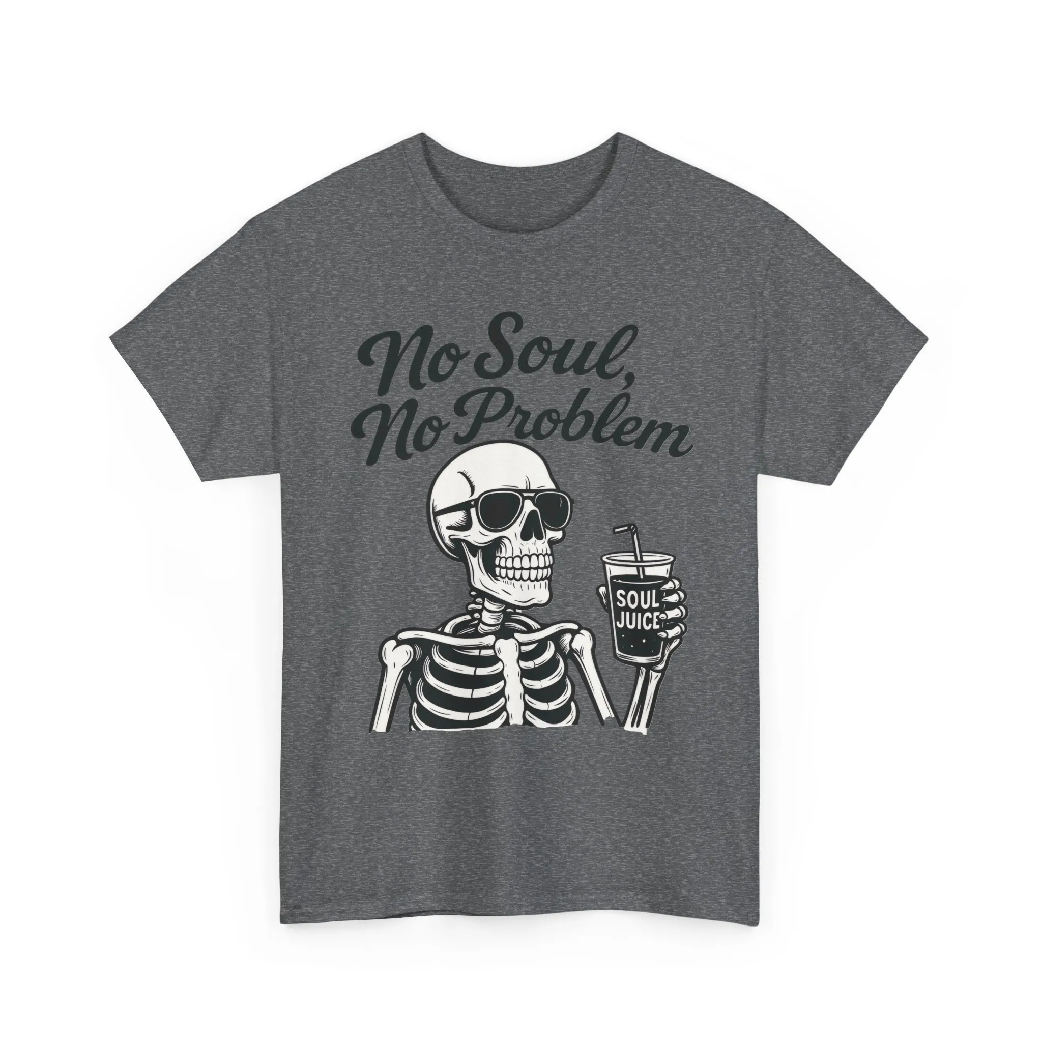 No Soul No Problem Skeleton T-Shirt for Men, Funny Gothic Skull Tee, Cool Spooky Halloween Shirt, Dark Humor Skeleton Graphic Top - Image 17