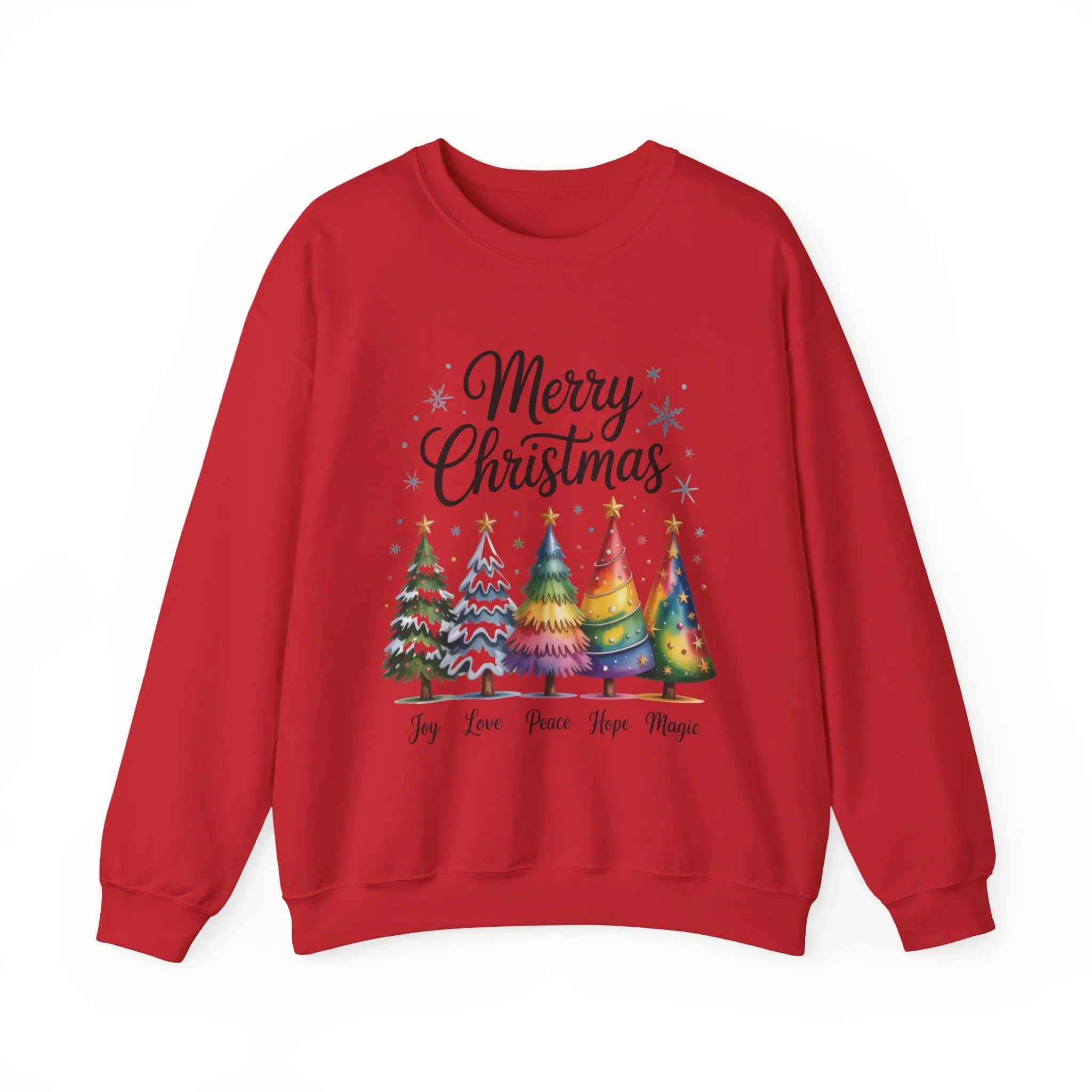 Merry Christmas Women's Sweatshirt, Joy Love Peace Hope Magic Pullover, Women's Heavy Blend™ Crewneck Sweatshirt - Image 22