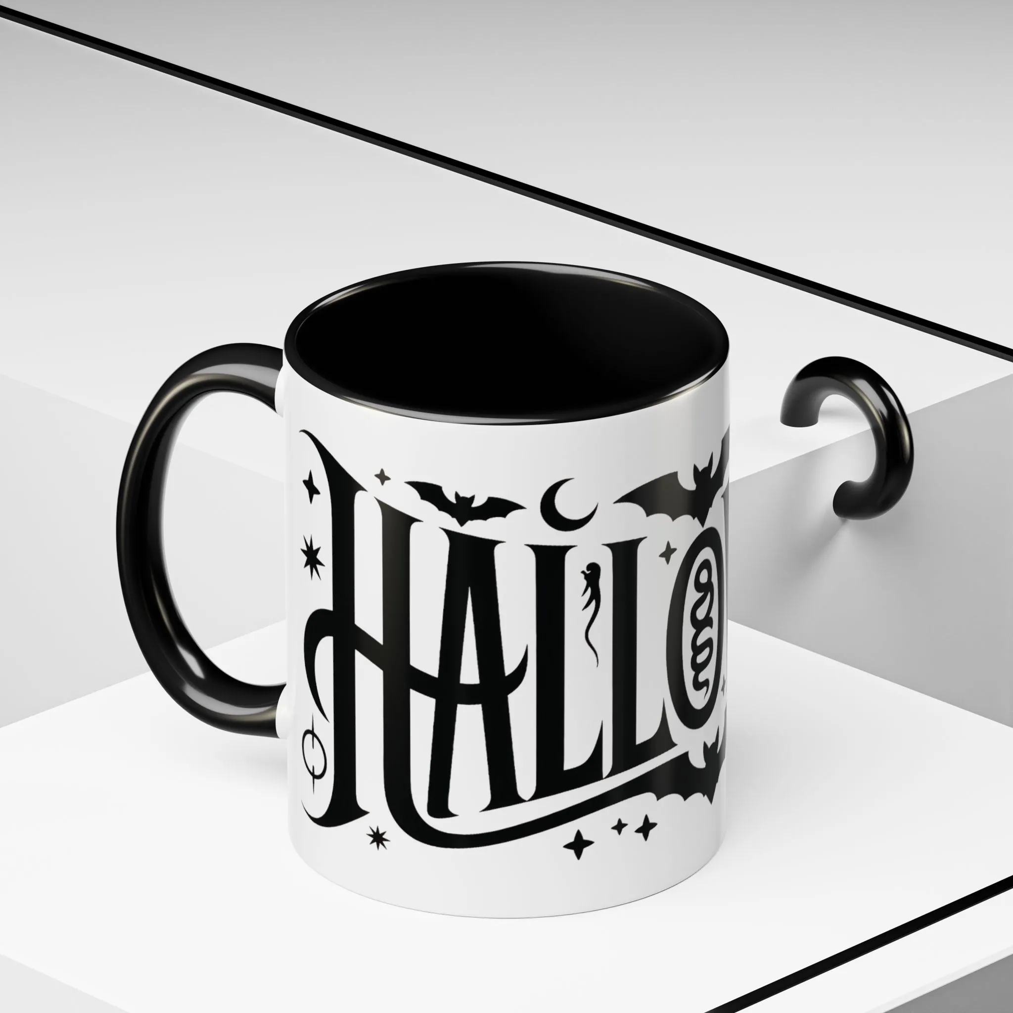 Gothic Halloween Mug, Vintage Typography Coffee Cup, Retro Spooky Aesthetic Gift, Minimal Witchy Academia Drinkware, Coffee Mug (11, 15oz) - Image 10