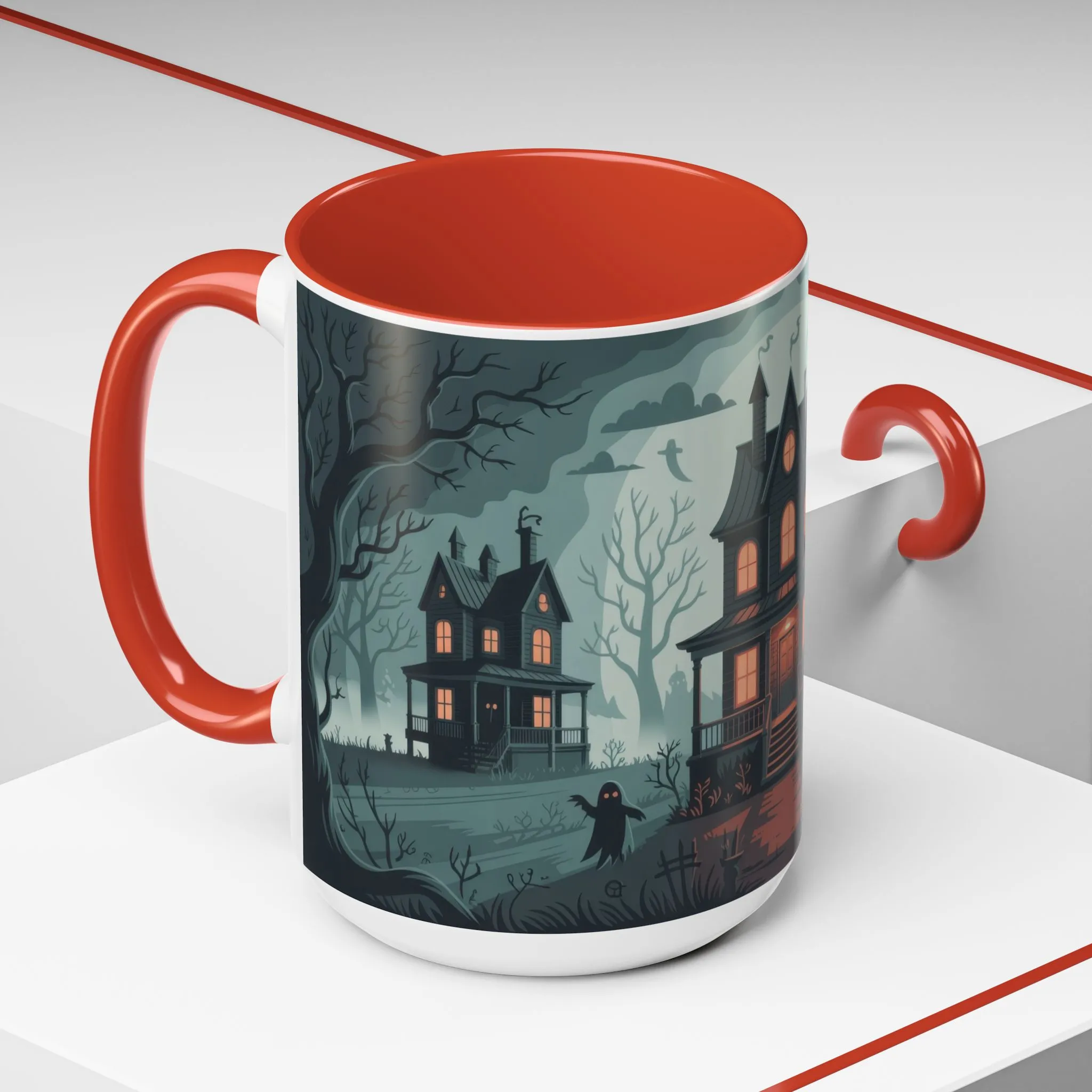 Haunted Mansion Mug, Ghostly Gothic Forest Coffee Cup, Spooky Haunted House Halloween Gift for Horror Lovers, Accent Coffee Mug (11, 15oz) - Image 20