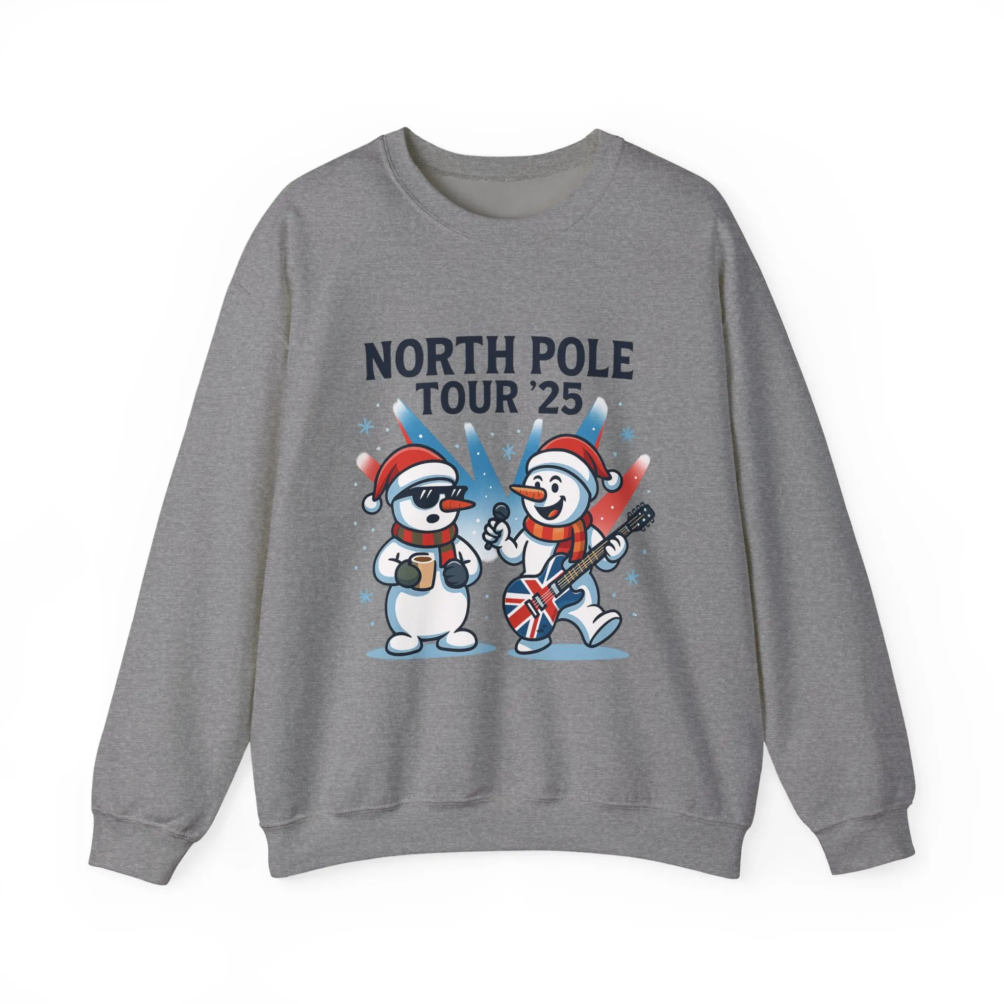 North Pole Tour 25 Men's Christmas Sweatshirt, Funny Rock Band Holiday Jumper - Image 13