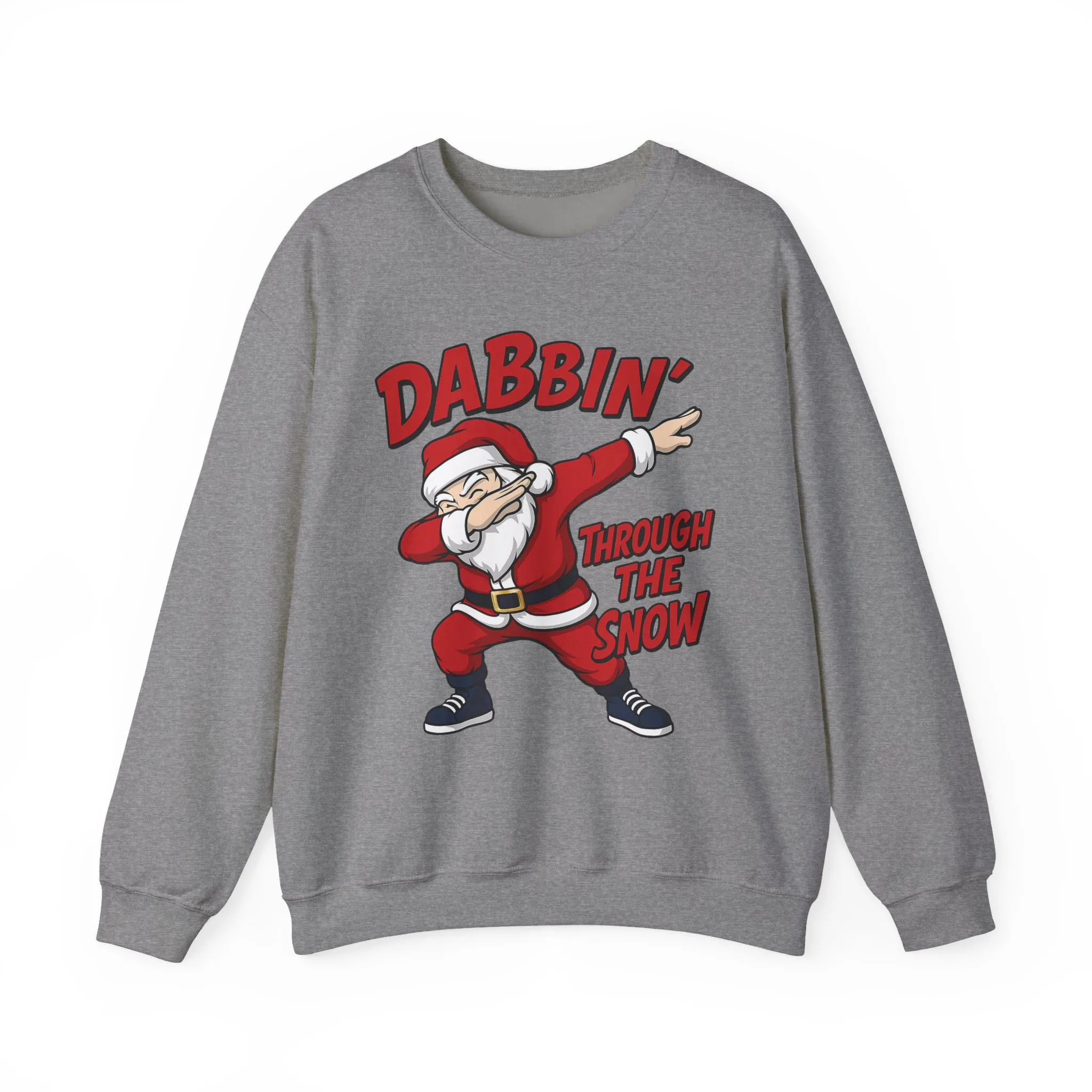 Dabbin Through The Snow Santa Men's Christmas Sweatshirt, Funny Holiday Jumper - Image 2