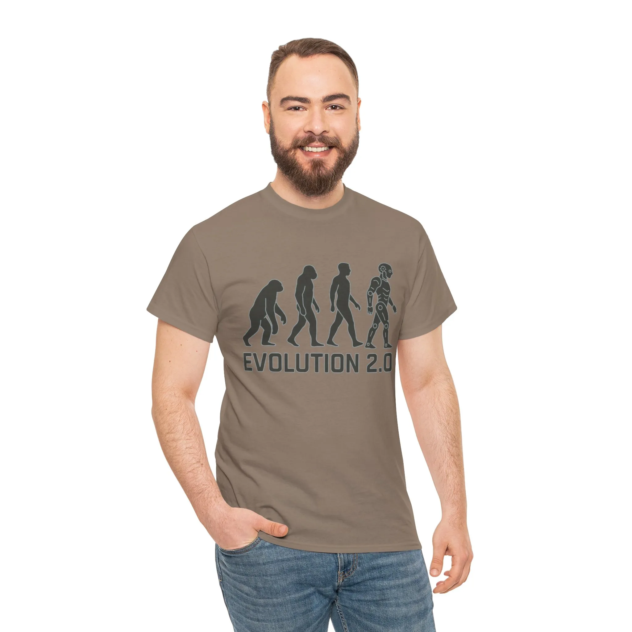 Evolution 2.0 Futuristic Robot Human Evolution T-Shirt, Cyberpunk Tech Graphic Tee for Men, Modern AI Inspired Sci-Fi Shirt - Image 10