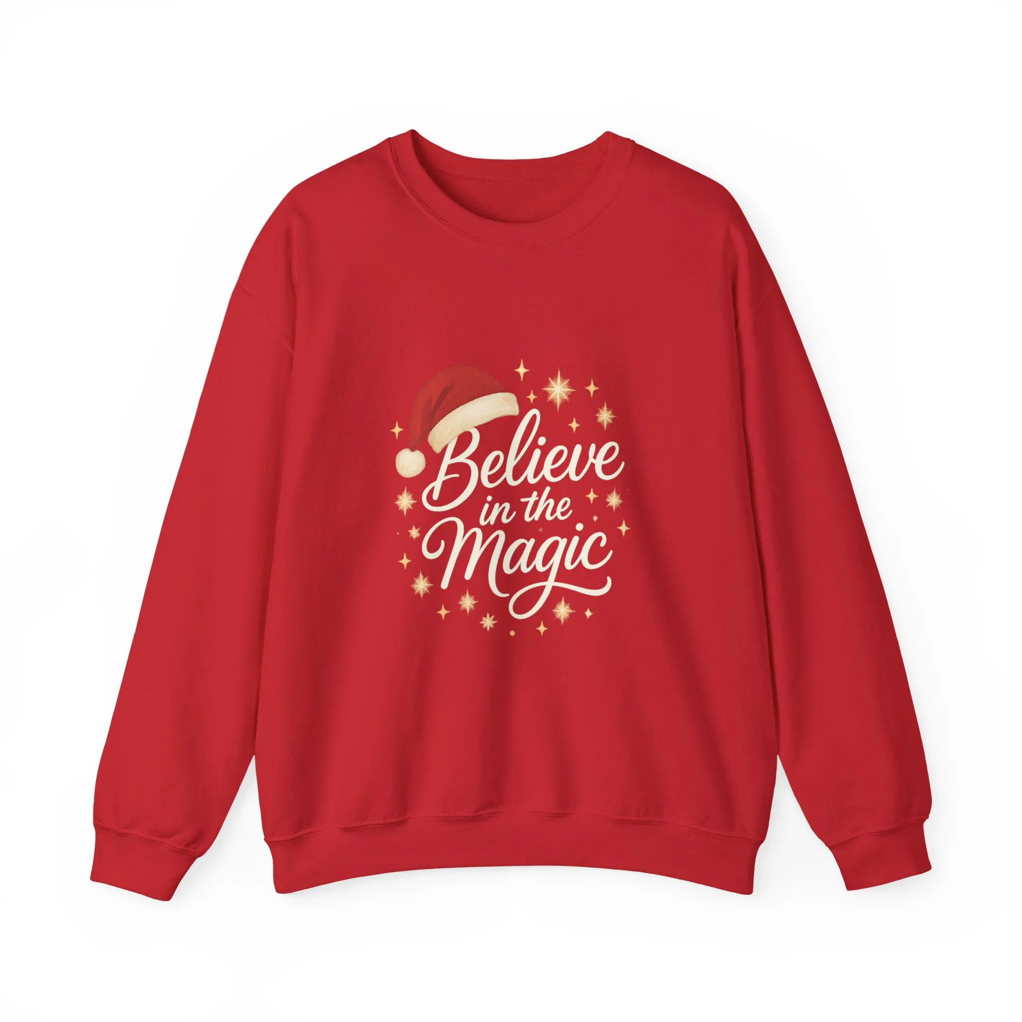 Believe in the Magic Women's Christmas Shirt, Santa Hat Holiday Cozy Sweatshirt, Women's Heavy Blend™ Crewneck Sweatshirt - Image 25
